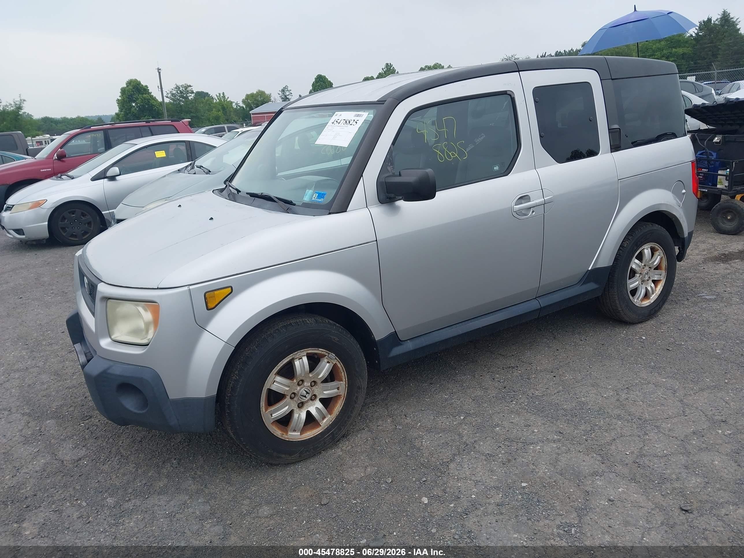 2006 Honda Element Ex-p Silver vin: 5J6YH28706L004396
