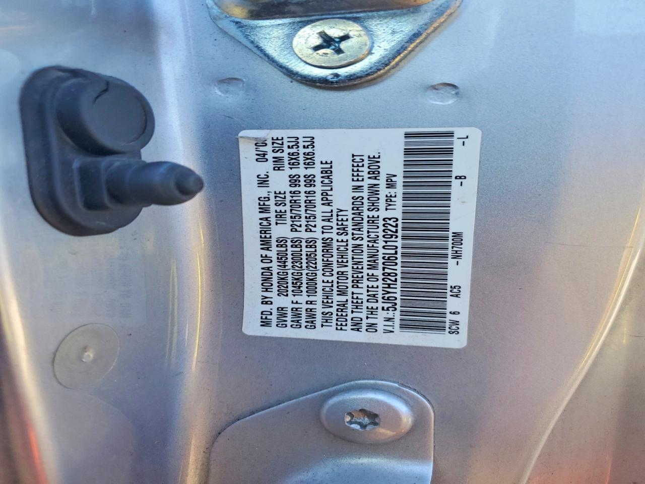 2006 Honda Element Ex Silver vin: 5J6YH28706L019223