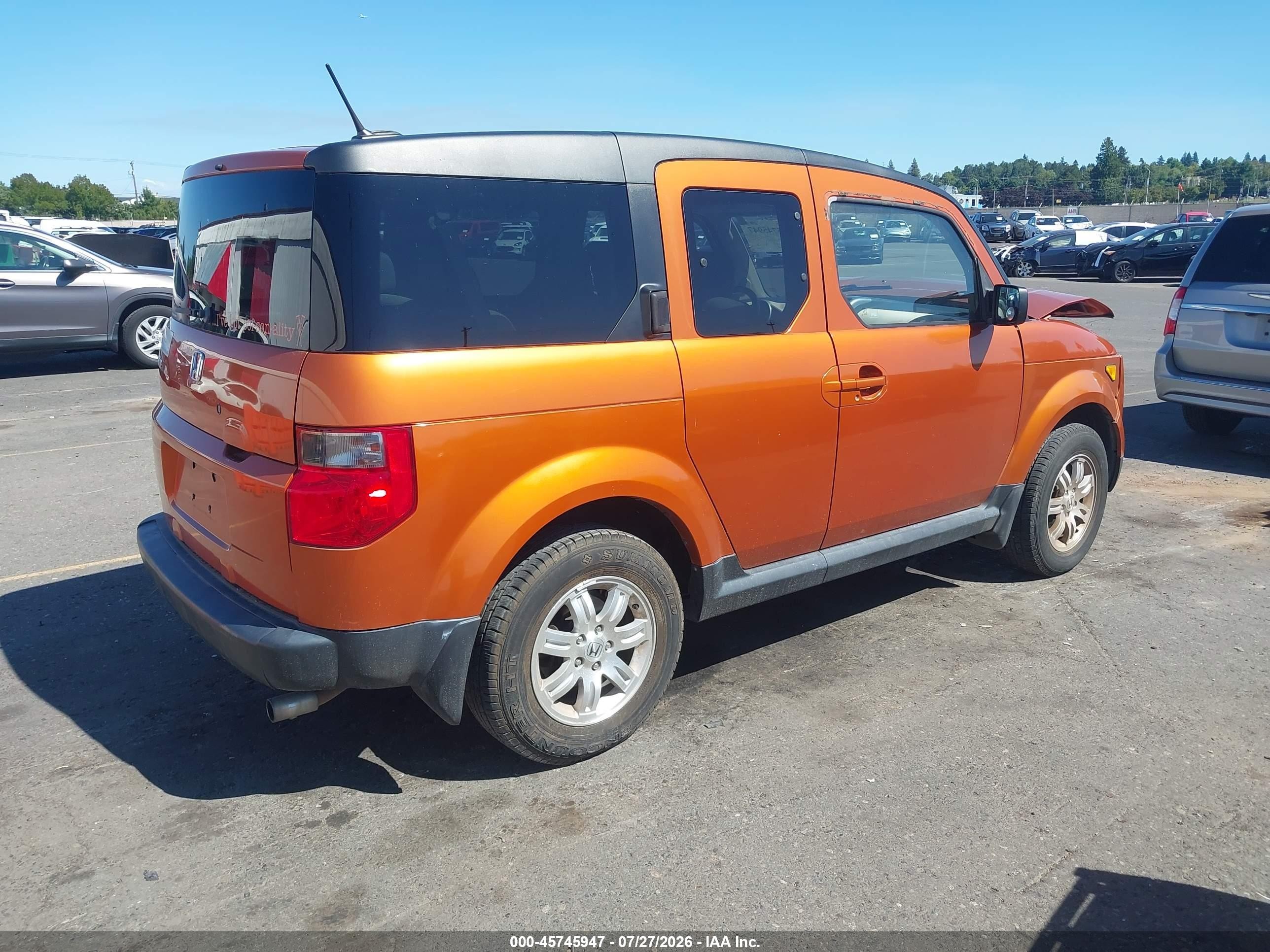 2007 Honda Element Ex Orange vin: 5J6YH28707L004528