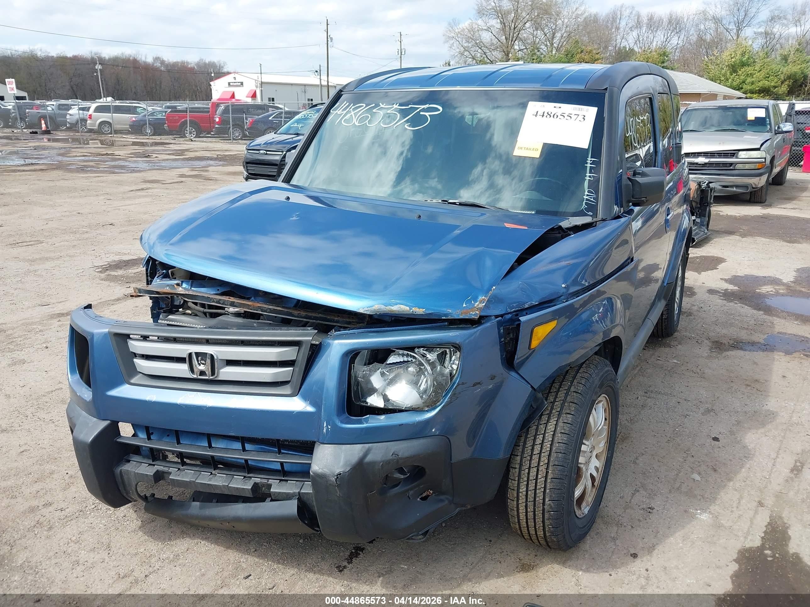 2007 Honda Element Ex Blue vin: 5J6YH28717L015697