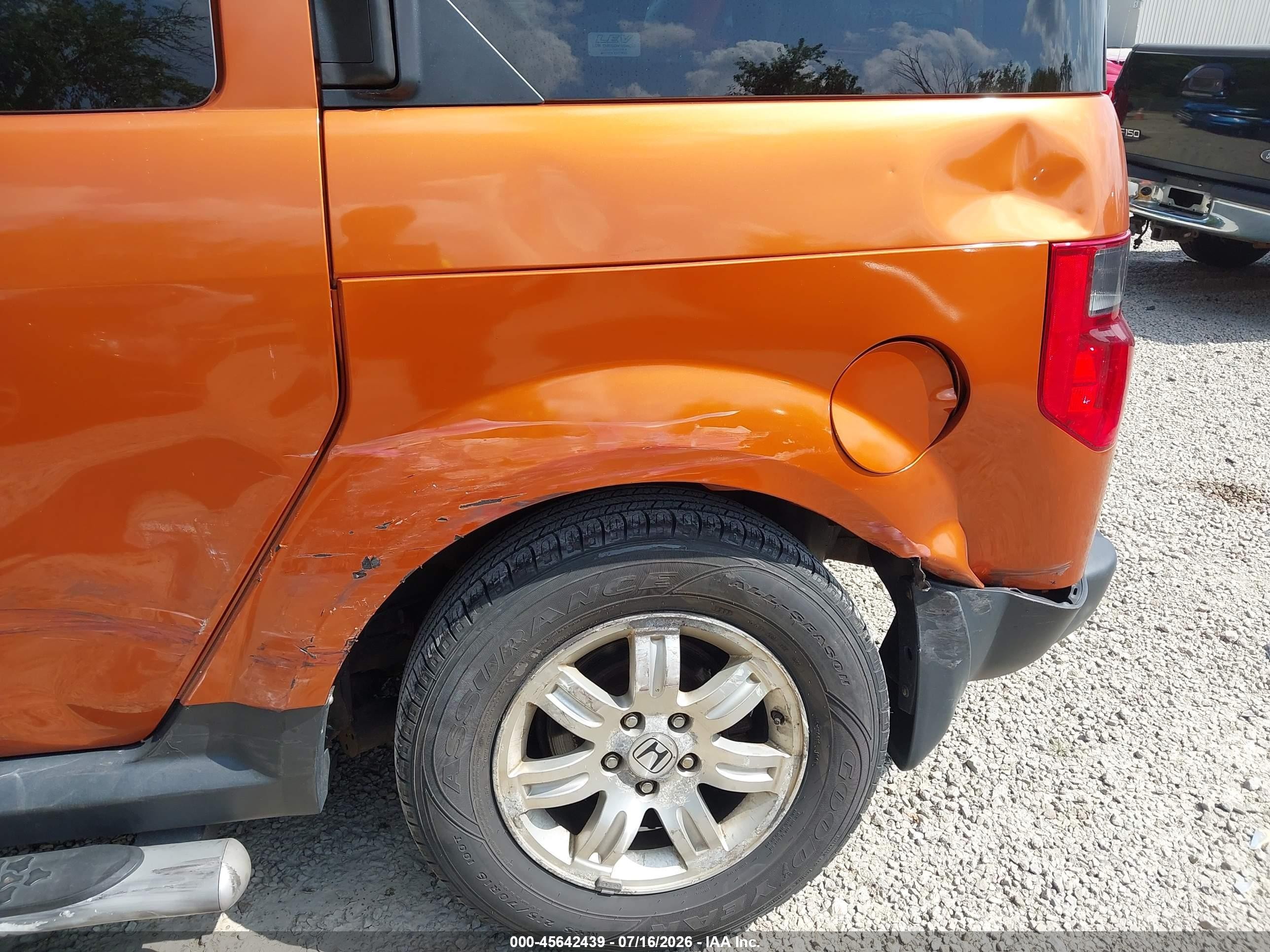 2007 Honda Element Ex Orange vin: 5J6YH28747L009506
