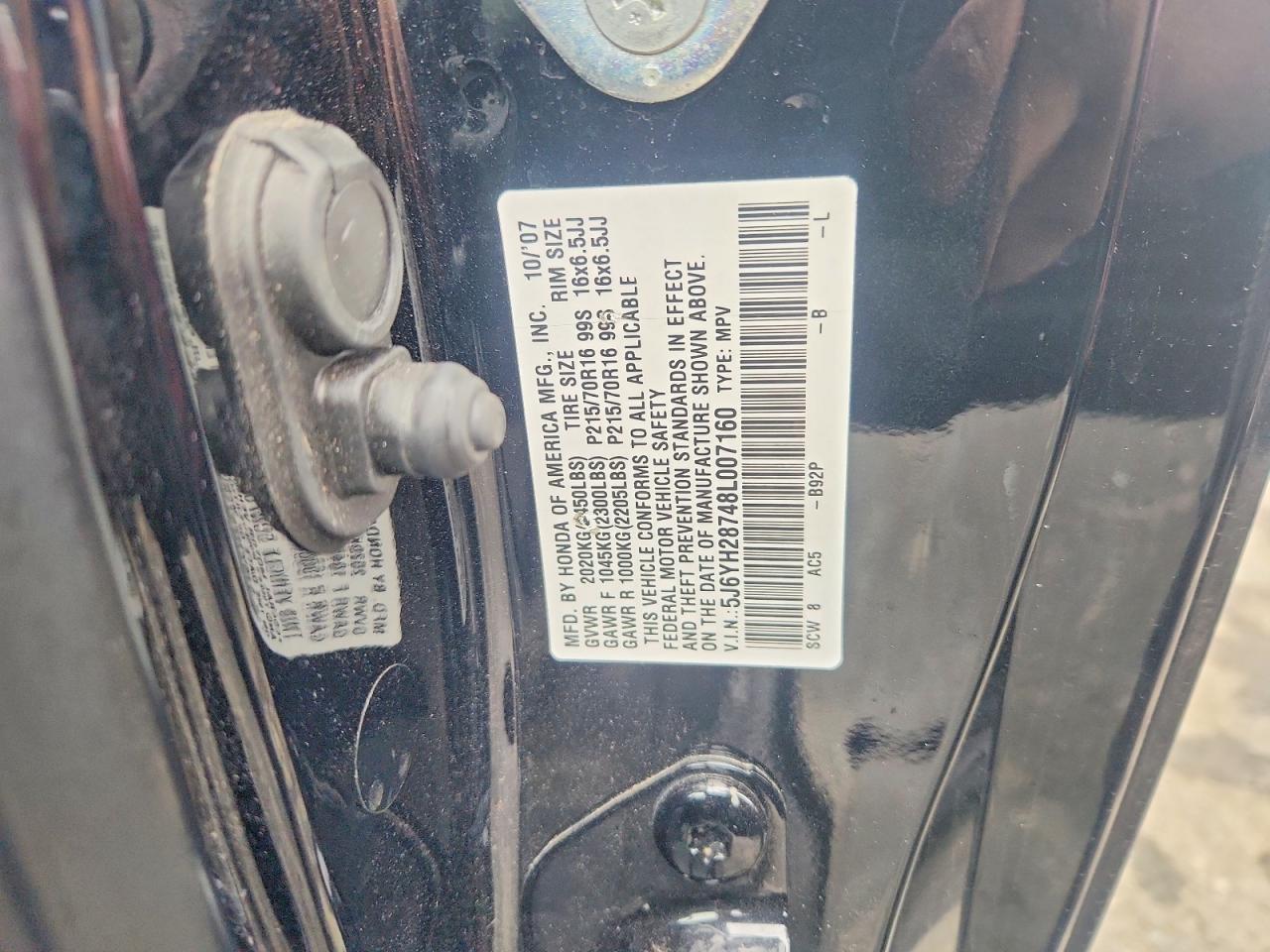 2008 Honda Element Ex Черный vin: 5J6YH28748L007160