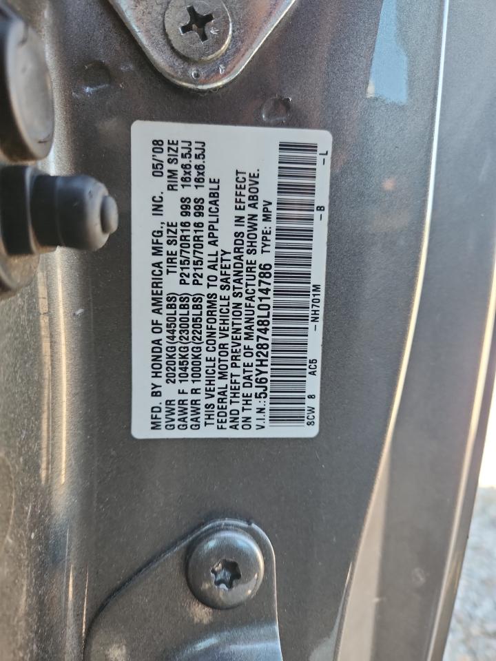 2008 Honda Element Ex Серый vin: 5J6YH28748L014786
