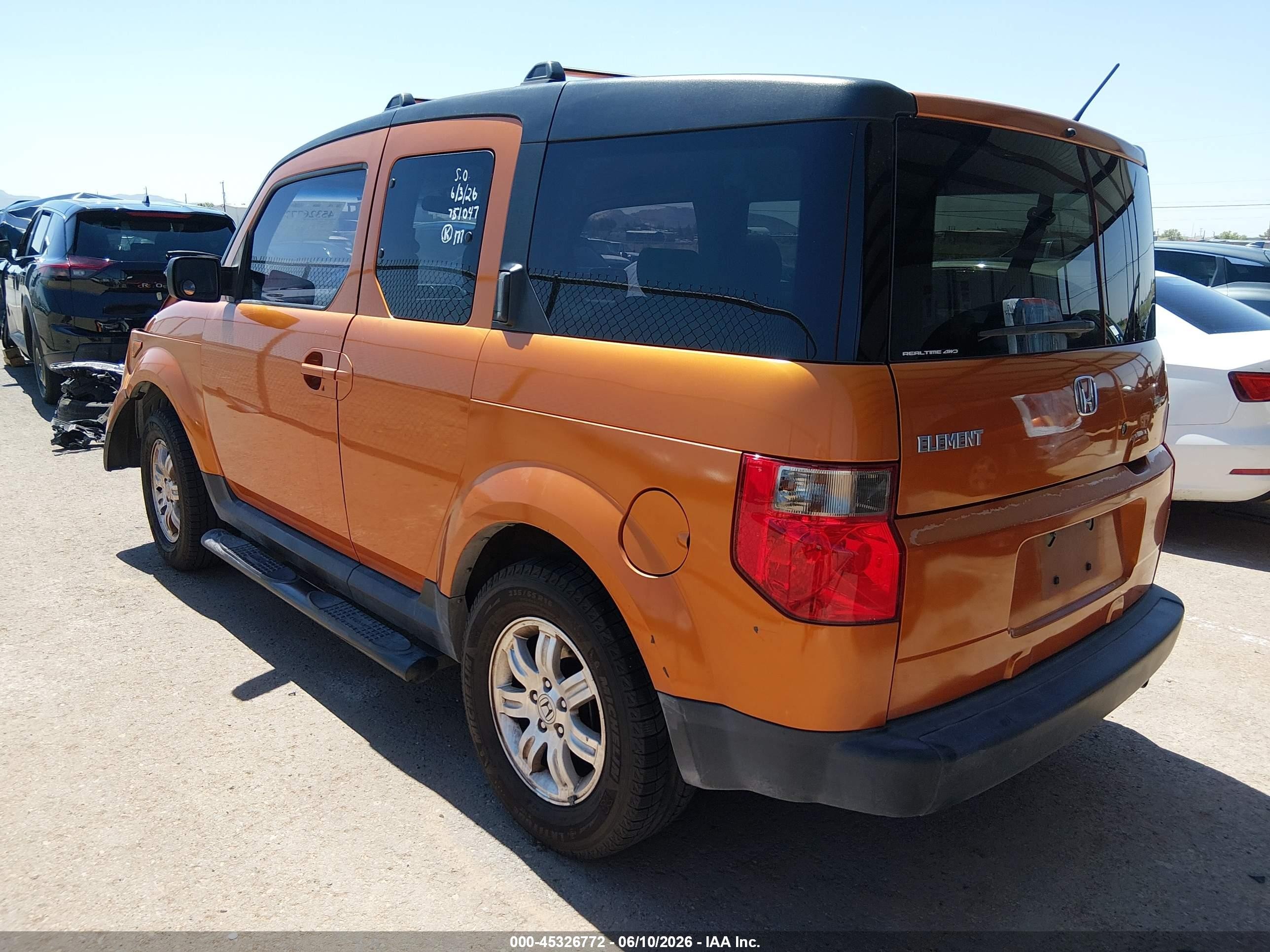 2006 Honda Element Ex-p Оранжевый vin: 5J6YH28756L016396