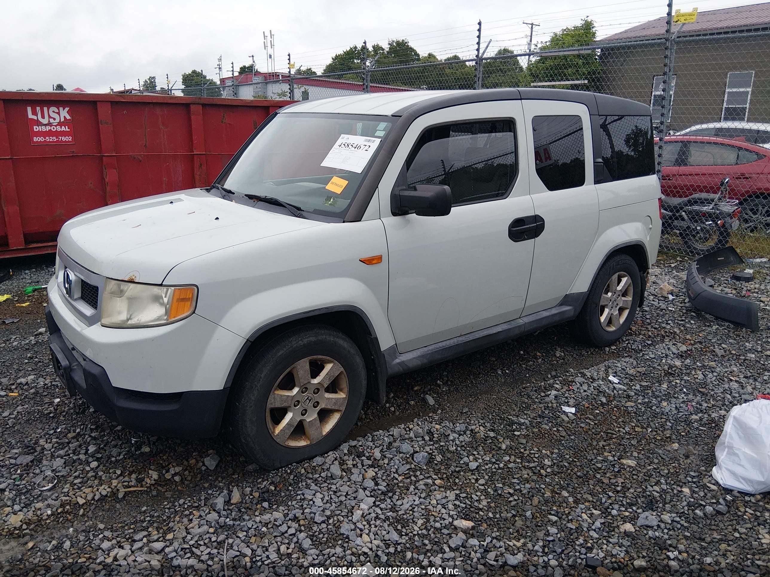 2009 Honda Element Ex White vin: 5J6YH28759L002096
