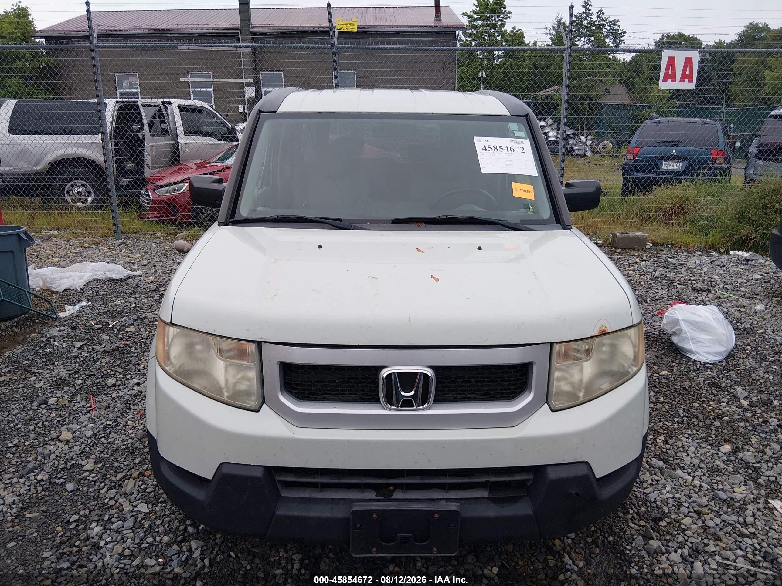 2009 Honda Element Ex White vin: 5J6YH28759L002096