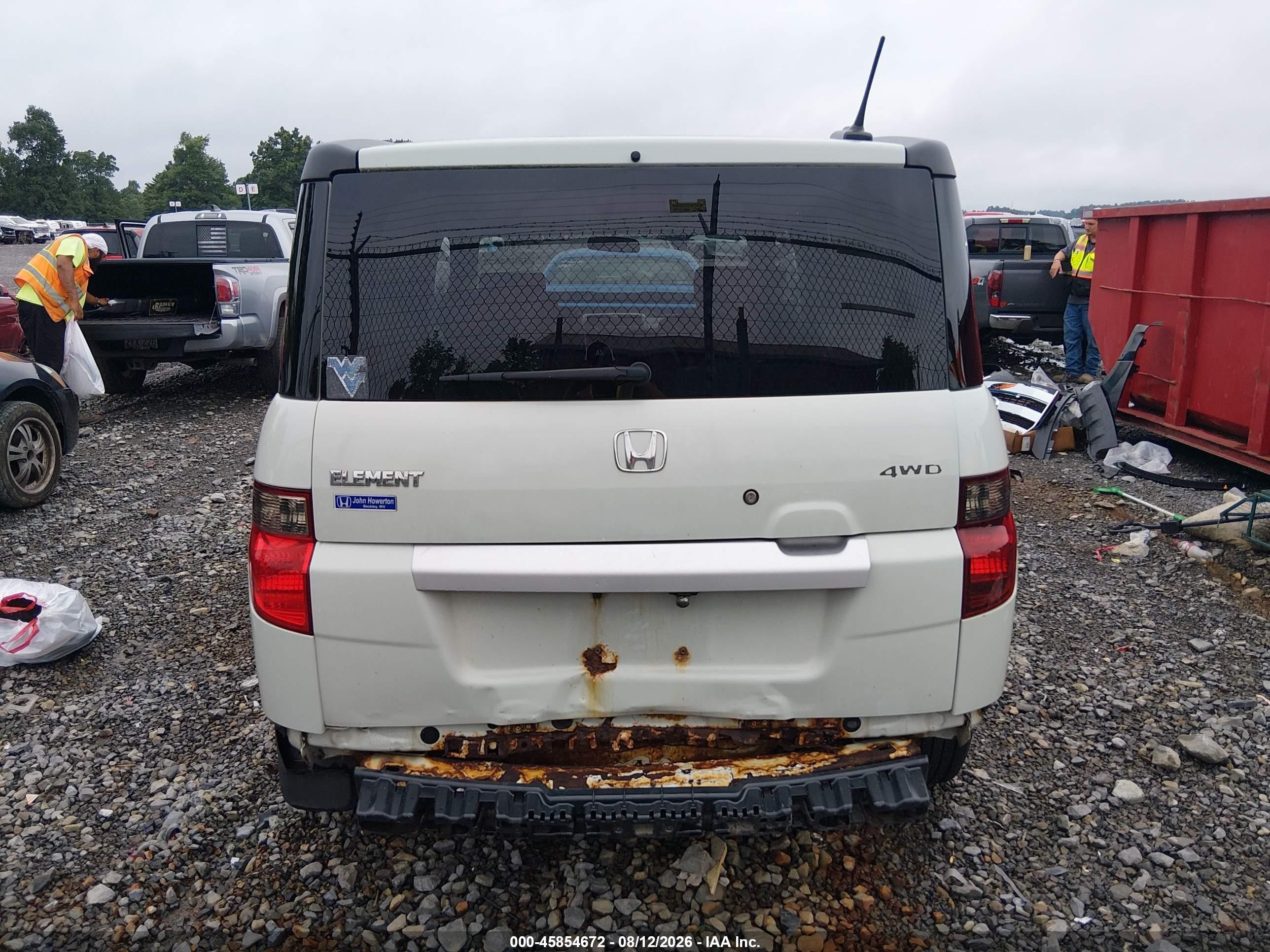 2009 Honda Element Ex White vin: 5J6YH28759L002096