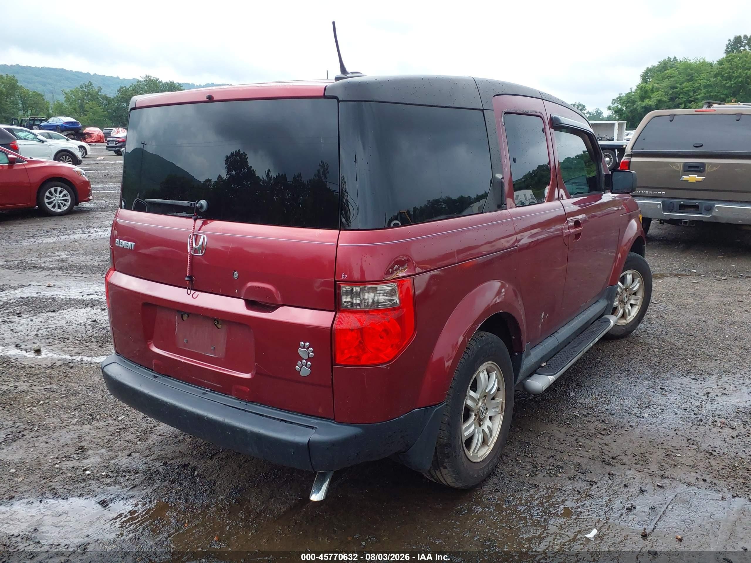 2006 Honda Element Ex-p Maroon vin: 5J6YH28776L026993