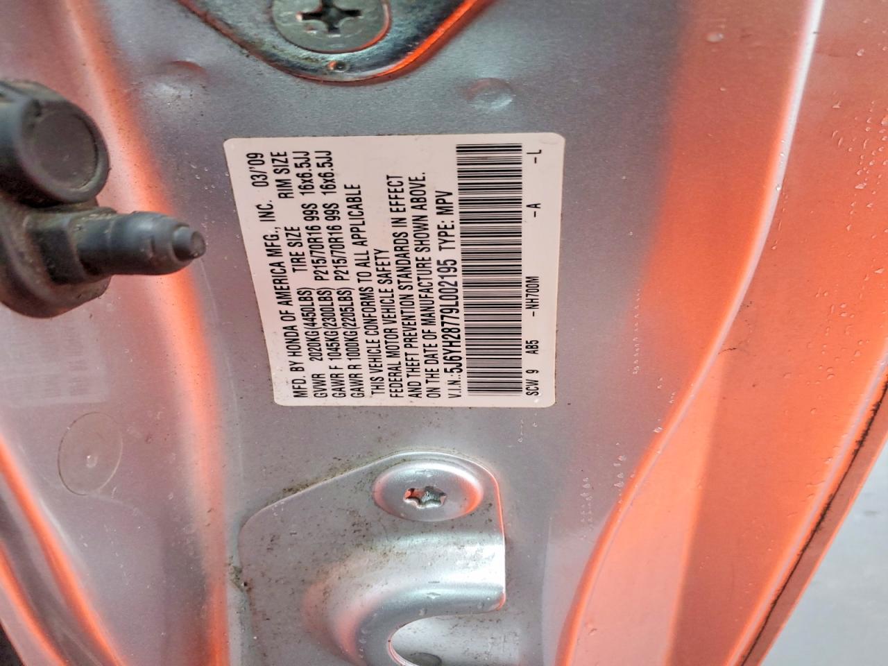 2009 Honda Element Ex Silver vin: 5J6YH28779L002195