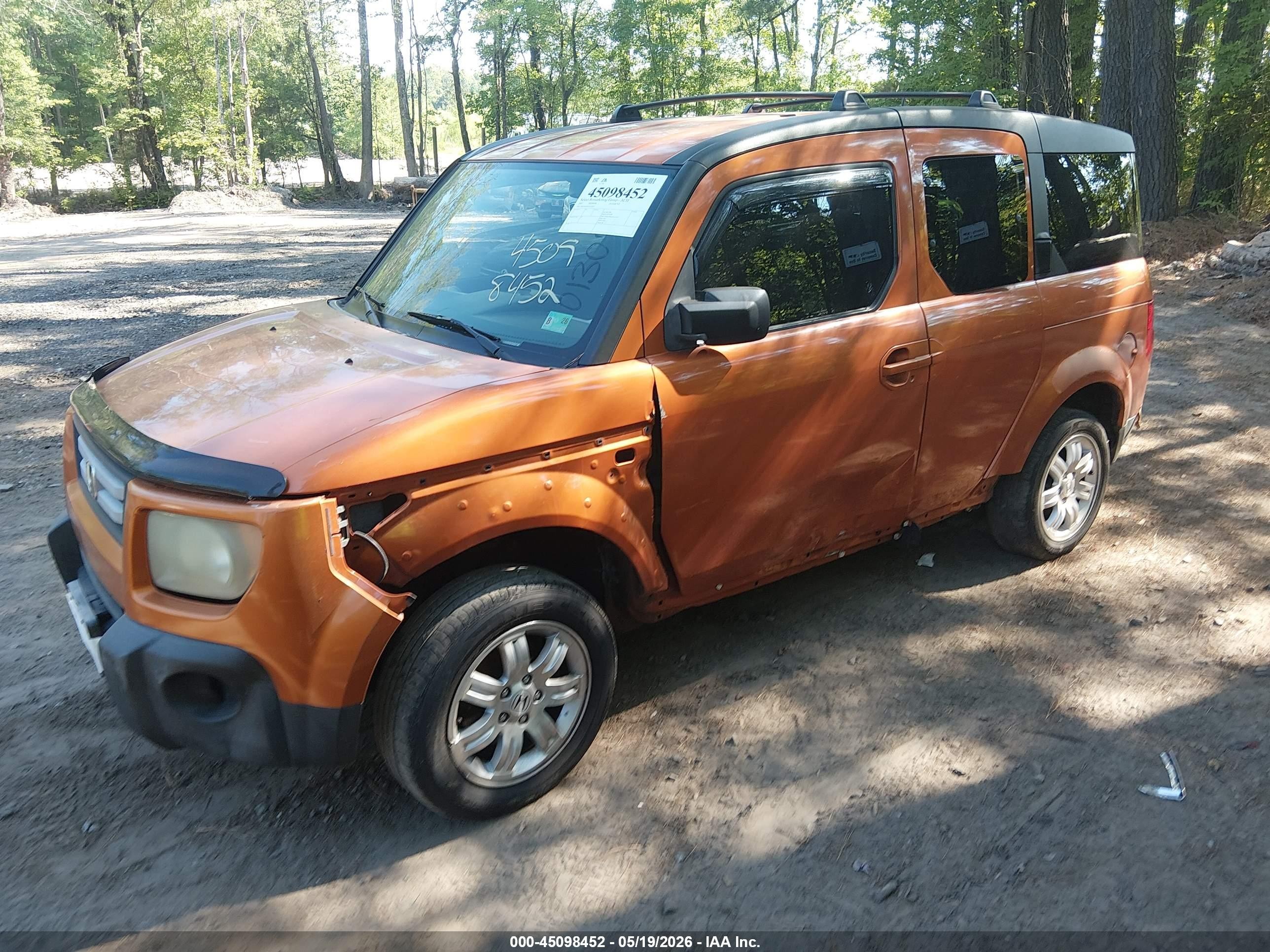 2007 Honda Element Ex Orange vin: 5J6YH28787L013073