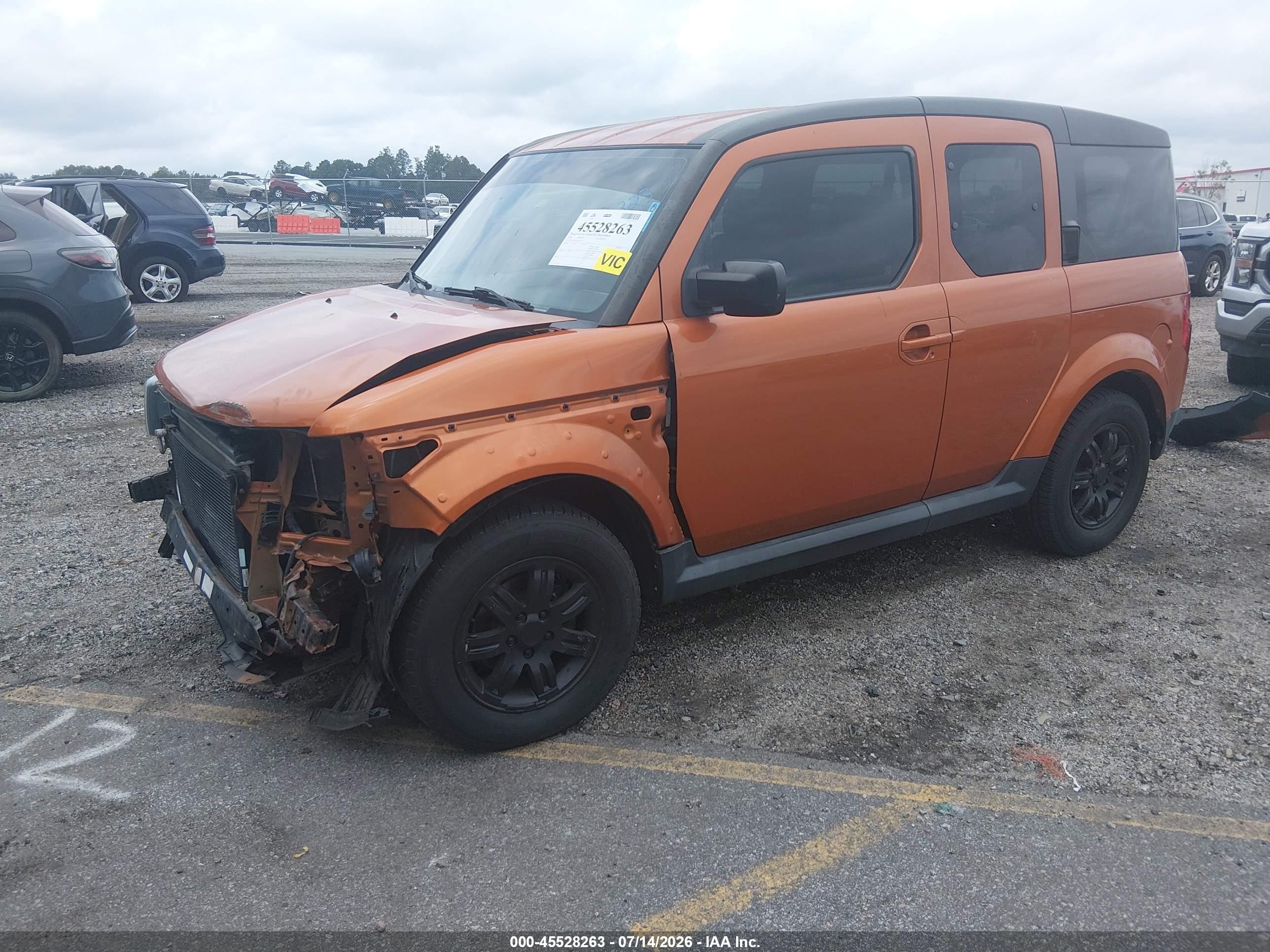 2008 Honda Element Ex Orange vin: 5J6YH287X8L002223