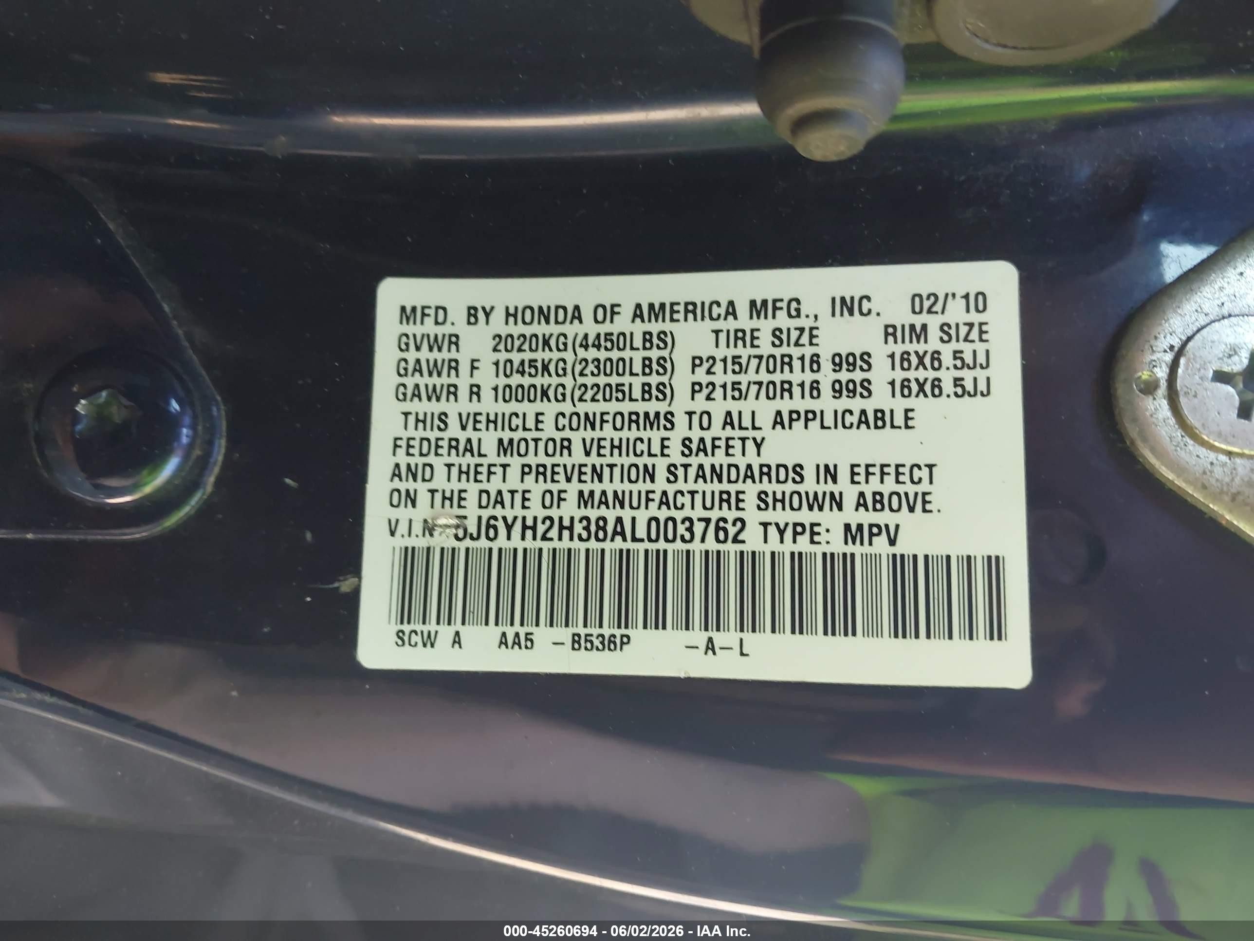 2010 Honda Element Lx Blue vin: 5J6YH2H38AL003762