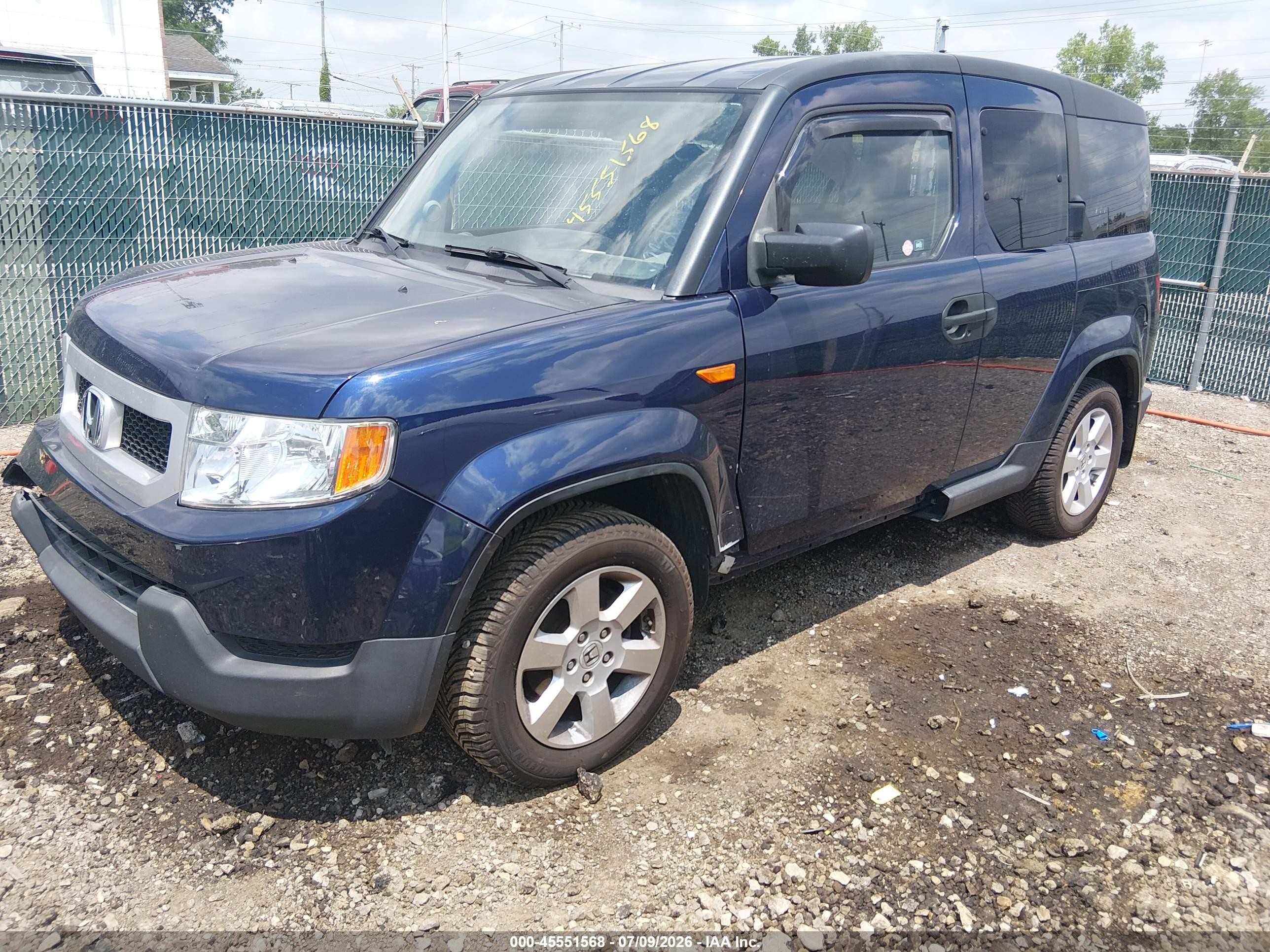 2010 Honda Element Ex Blue vin: 5J6YH2H71AL008577