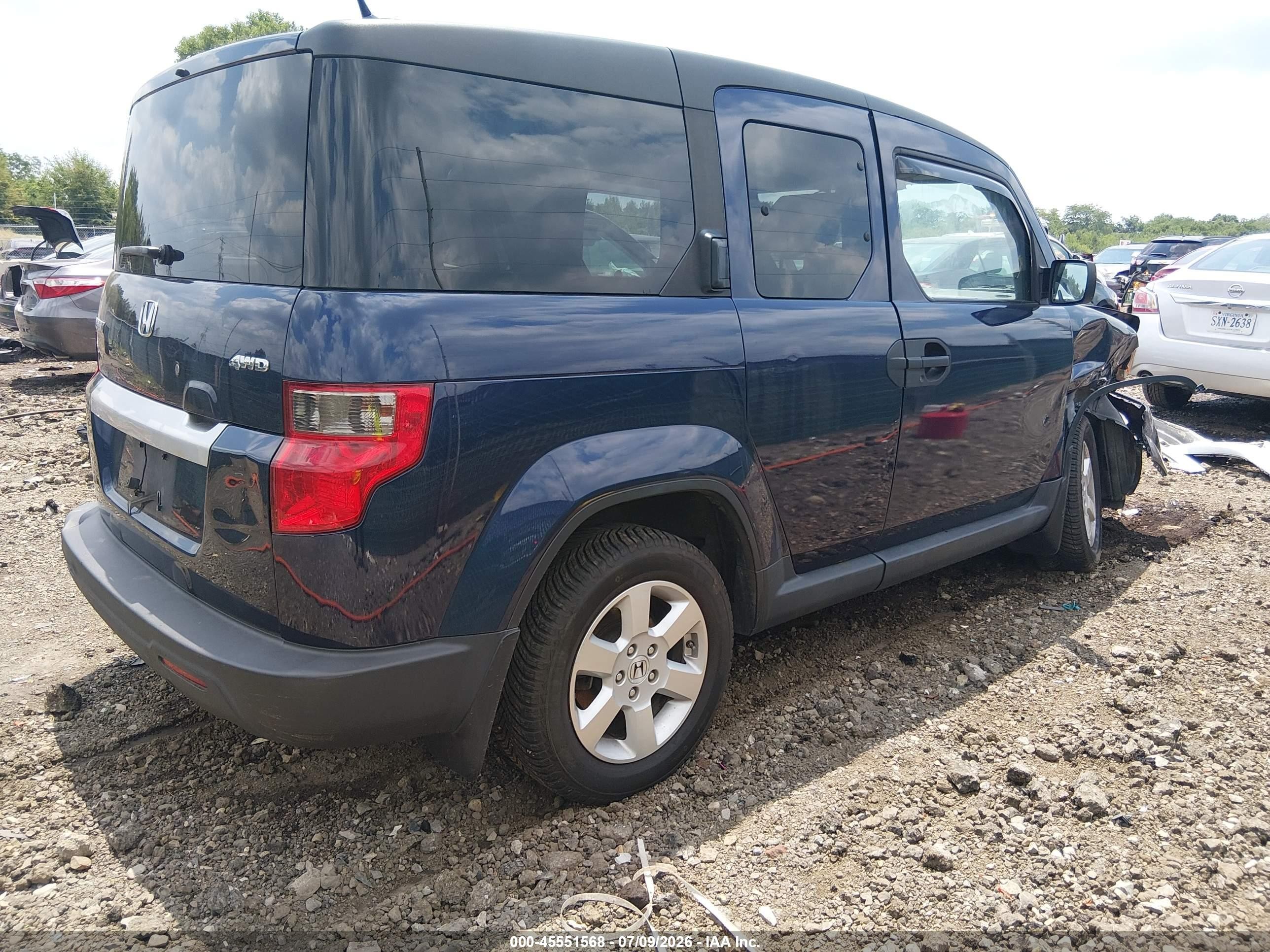 2010 Honda Element Ex Blue vin: 5J6YH2H71AL008577