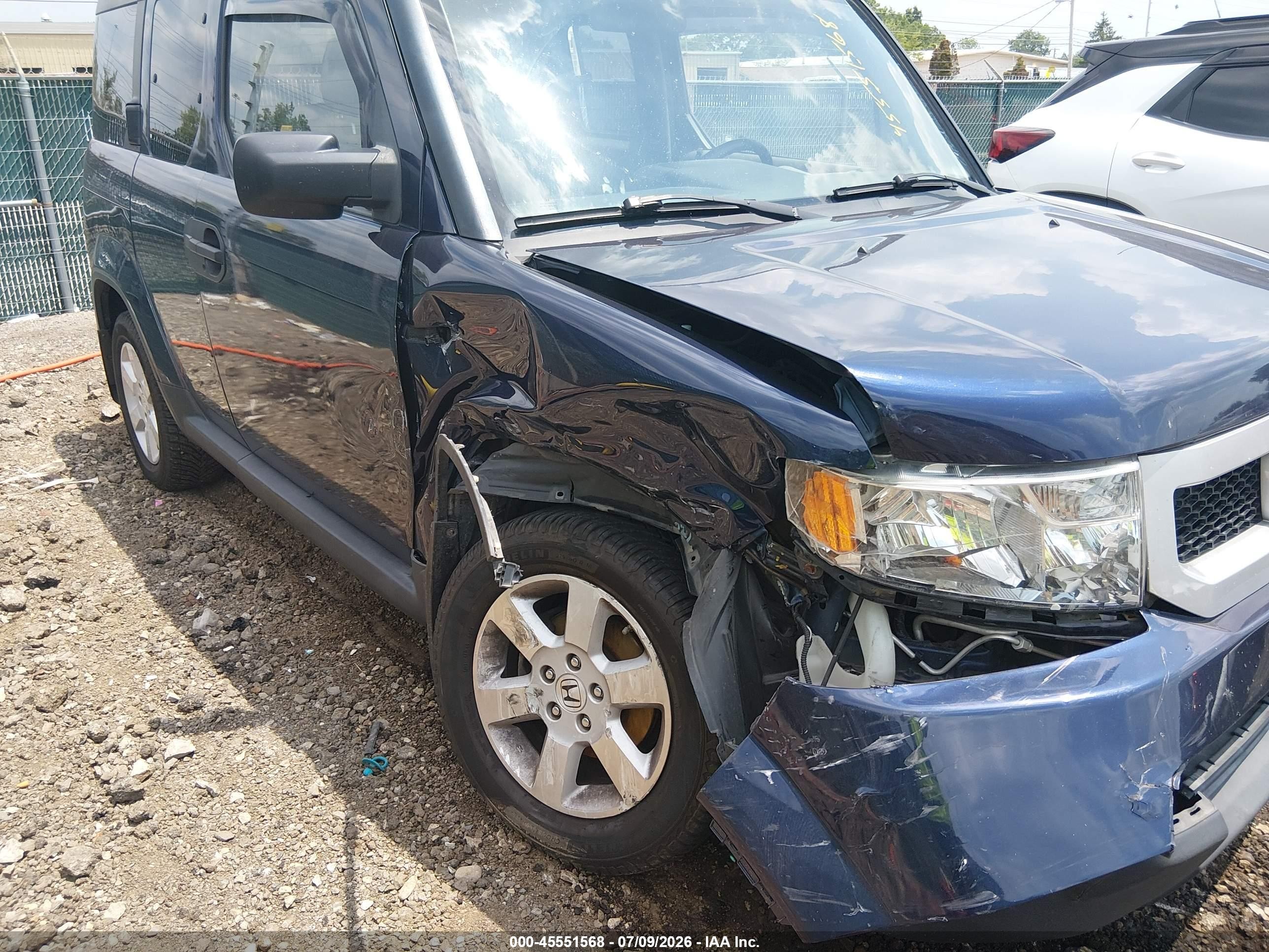 2010 Honda Element Ex Blue vin: 5J6YH2H71AL008577