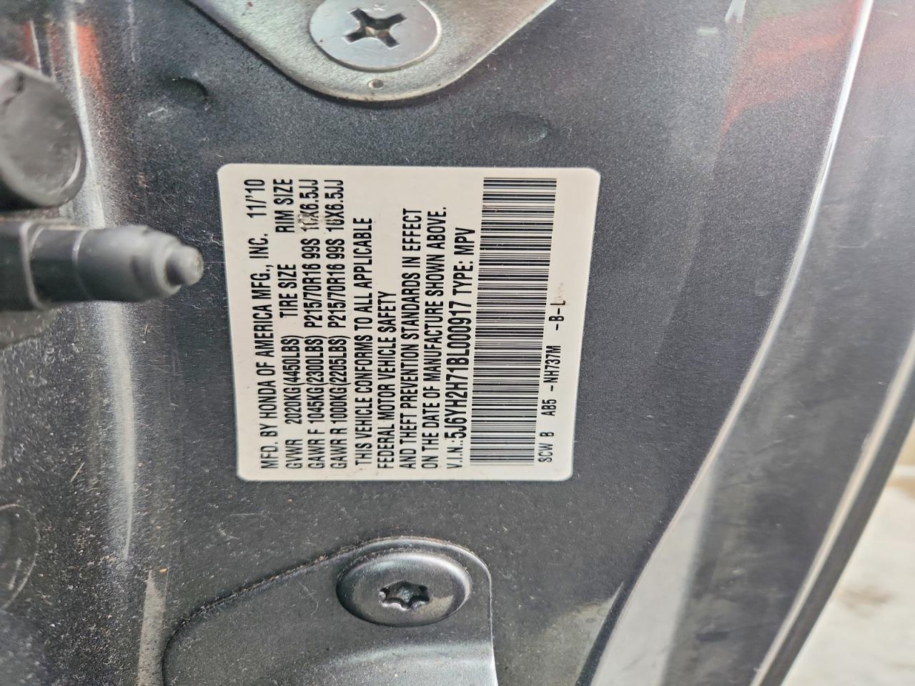 2011 Honda Element Ex Gray vin: 5J6YH2H71BL000917