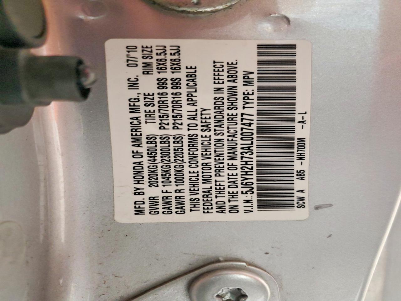 2010 Honda Element Ex Серебряный vin: 5J6YH2H73AL007477