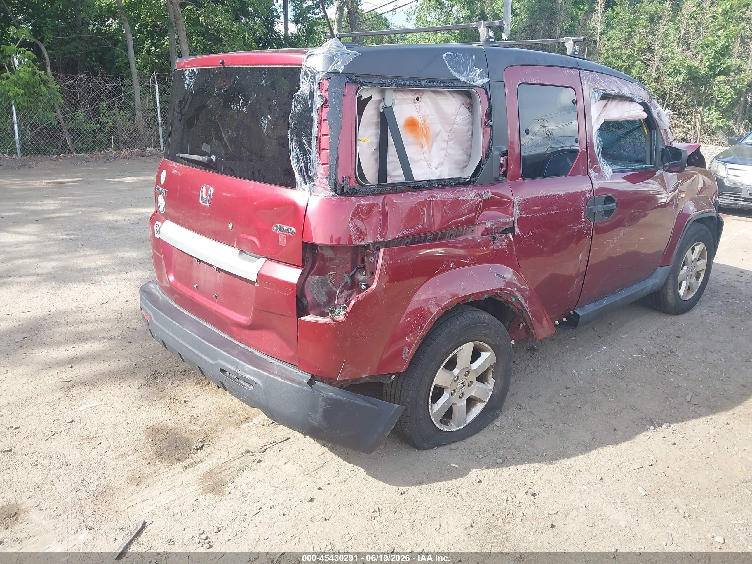 2010 Honda Element Ex Red vin: 5J6YH2H73AL008869