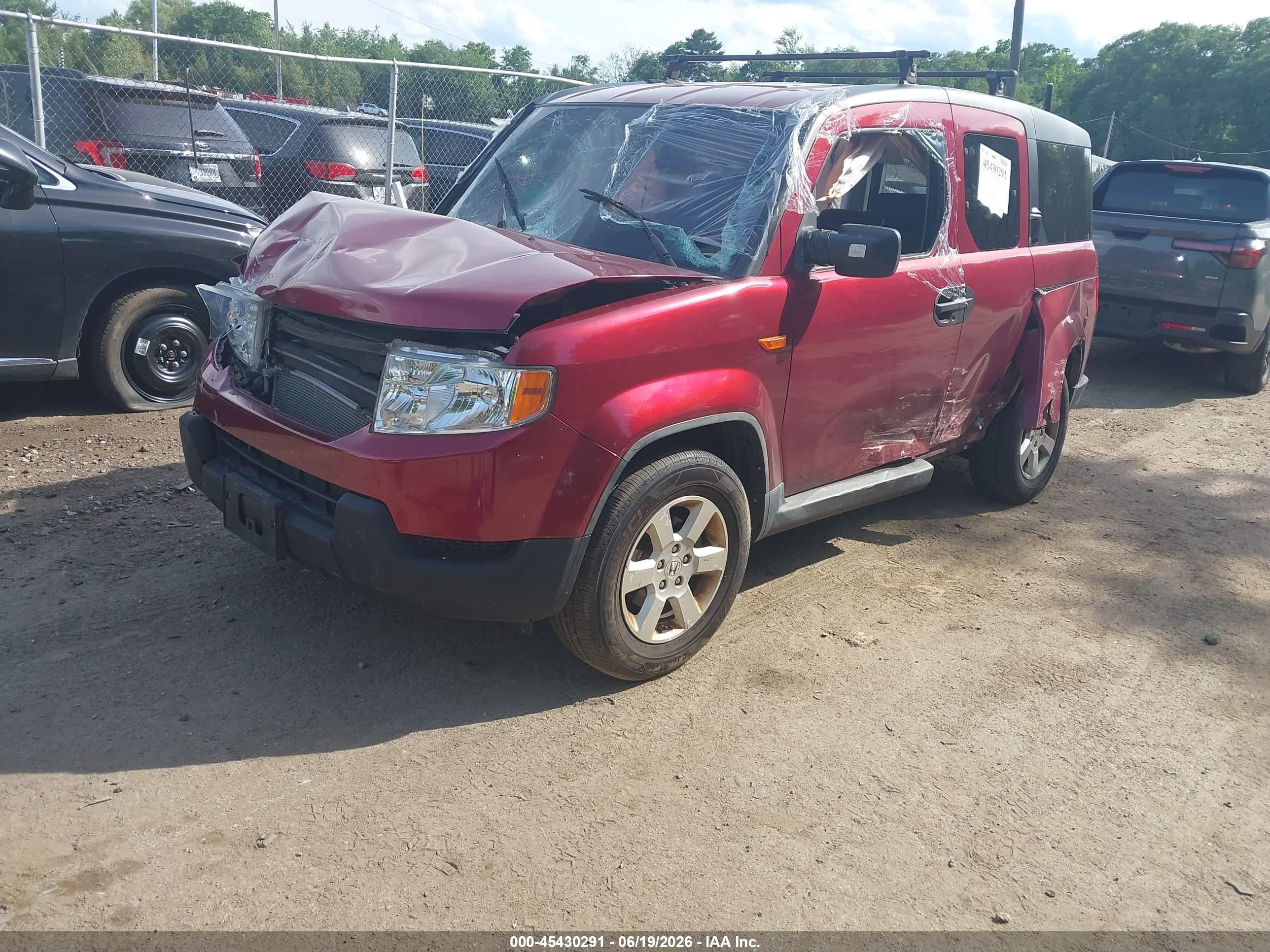2010 Honda Element Ex Red vin: 5J6YH2H73AL008869
