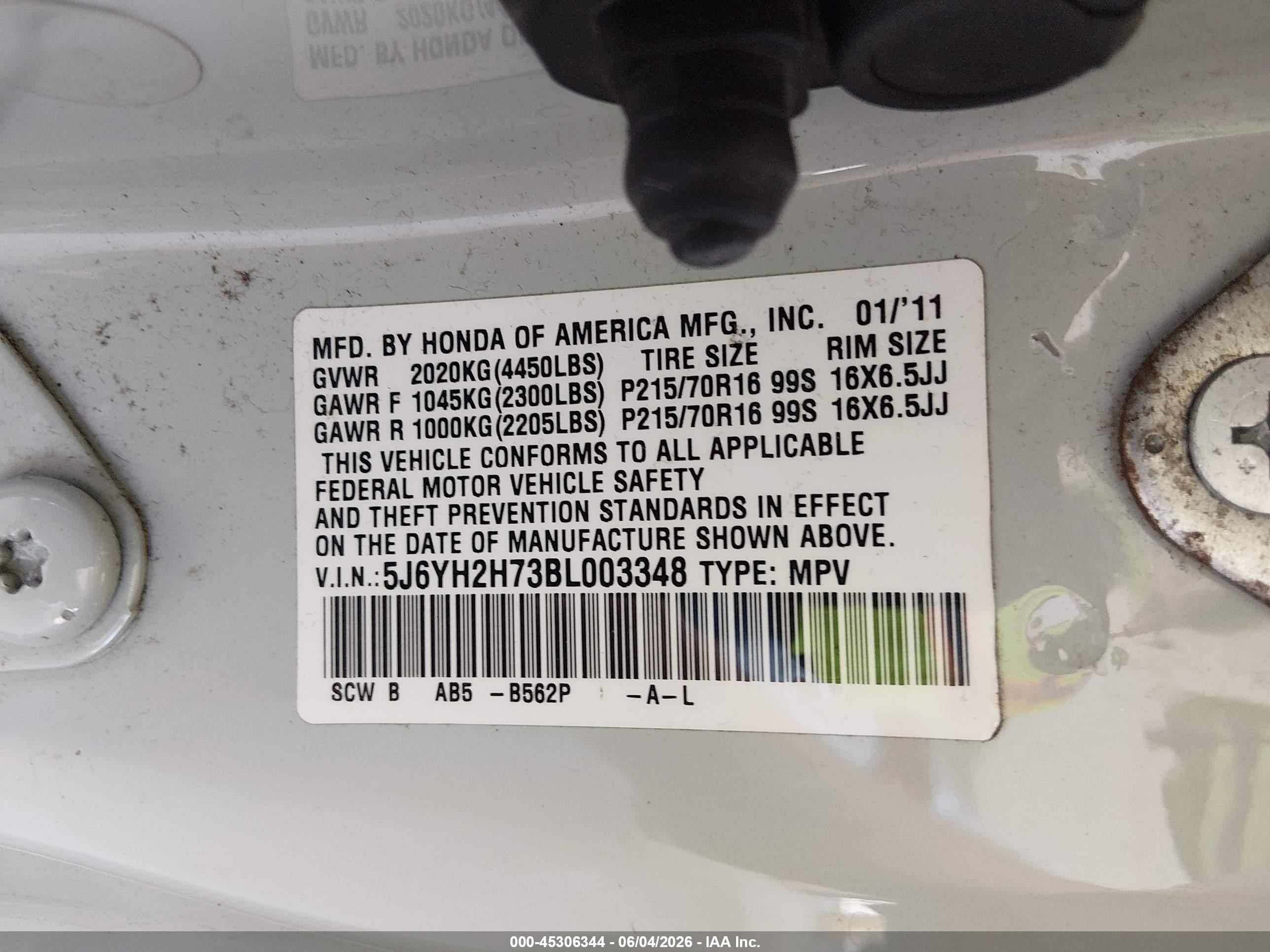 2011 Honda Element Ex Teal vin: 5J6YH2H73BL003348