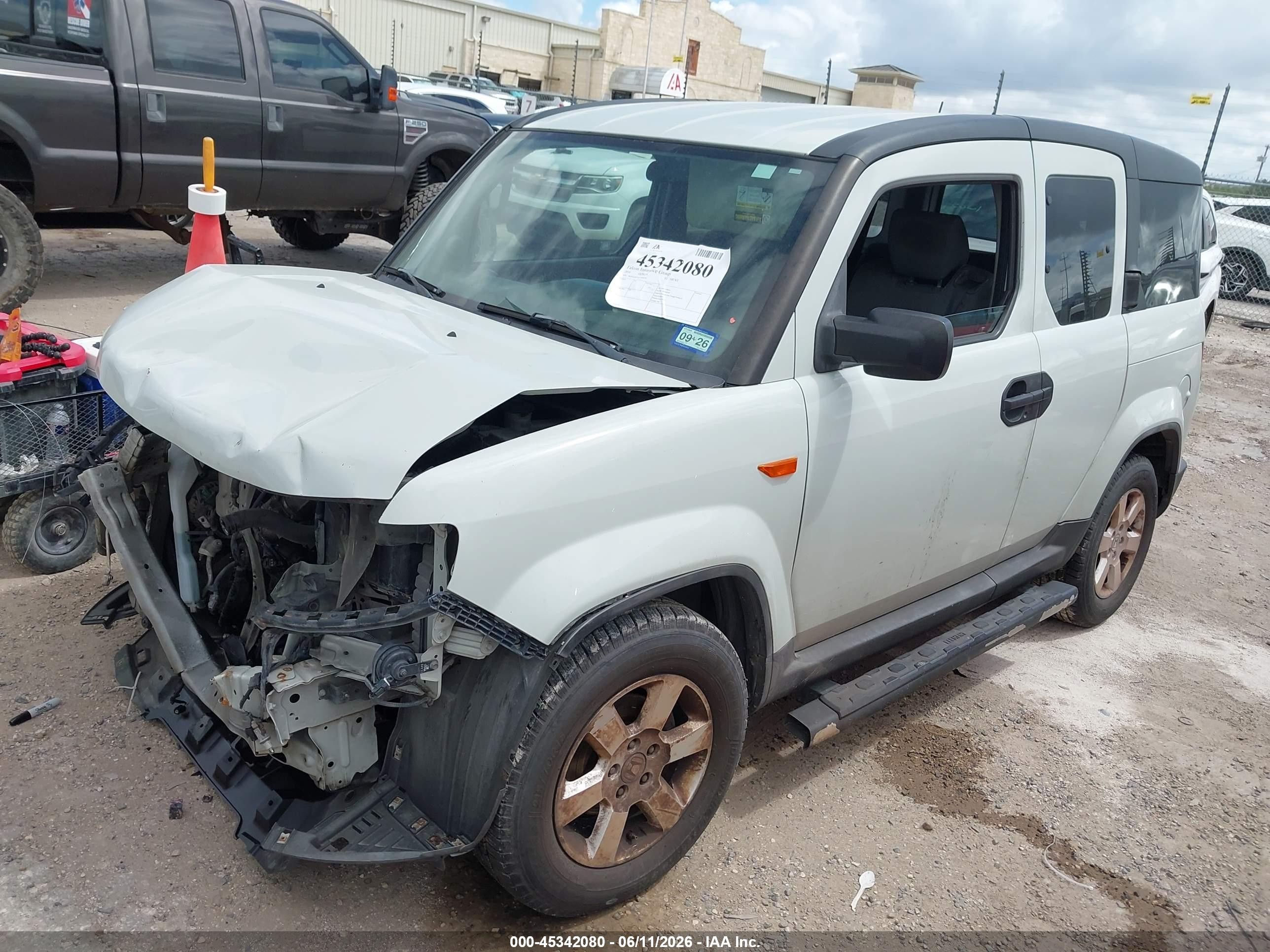 2010 Honda Element Ex White vin: 5J6YH2H75AL006475