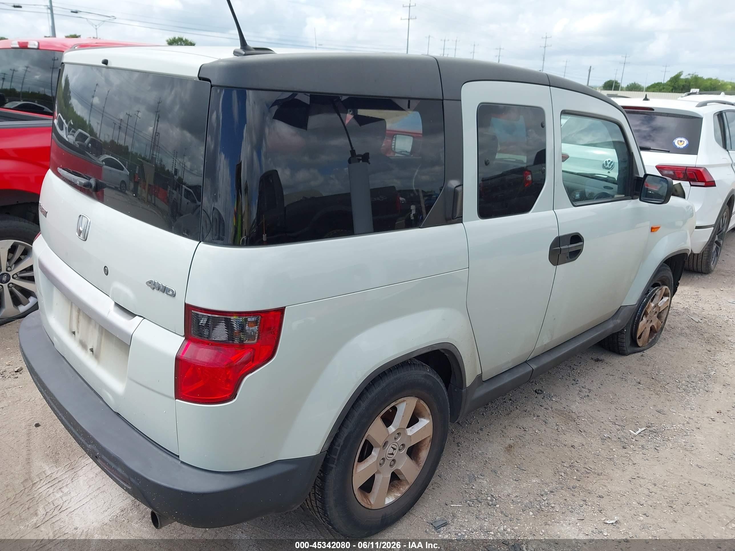 2010 Honda Element Ex White vin: 5J6YH2H75AL006475