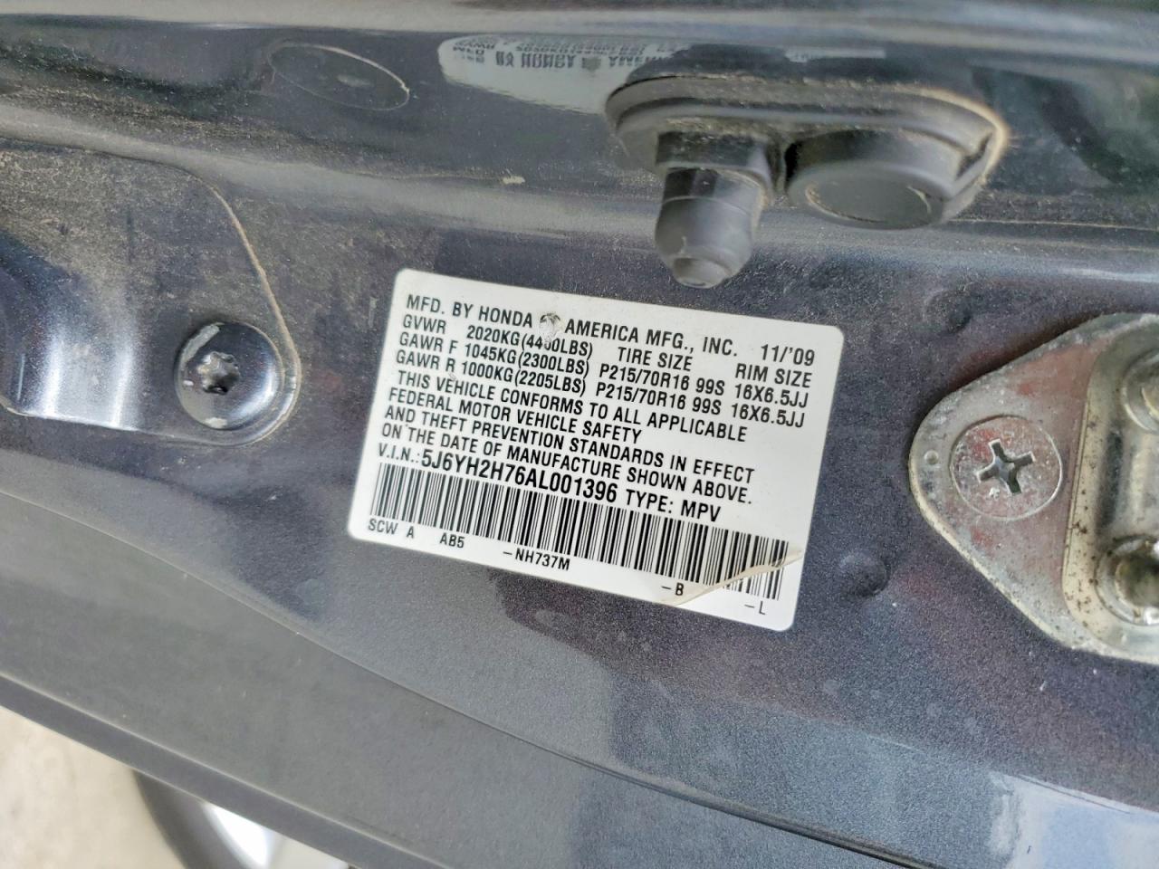 2010 Honda Element Ex Серый vin: 5J6YH2H76AL001396