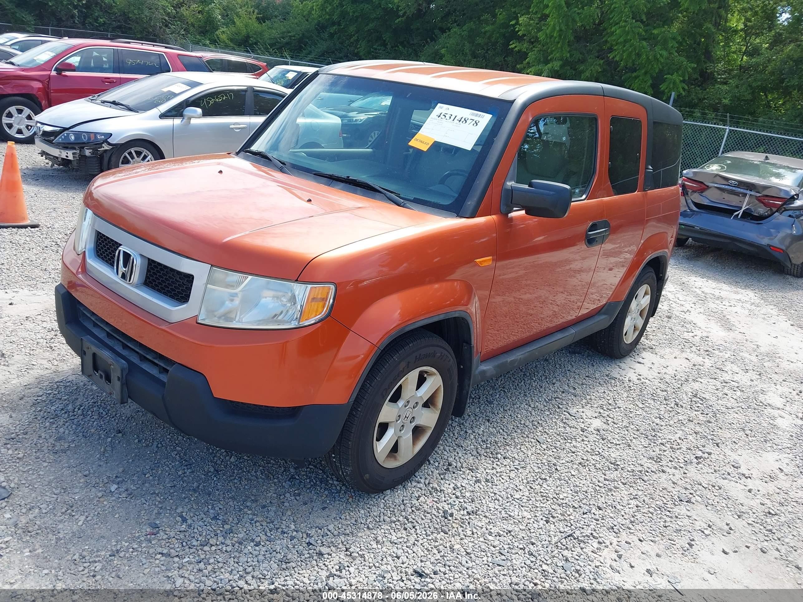 2010 Honda Element Ex Orange vin: 5J6YH2H76AL006596