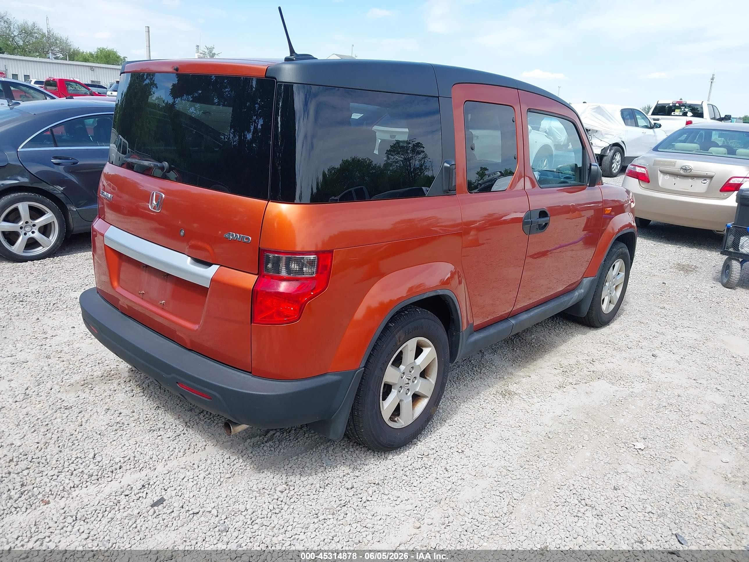 2010 Honda Element Ex Orange vin: 5J6YH2H76AL006596