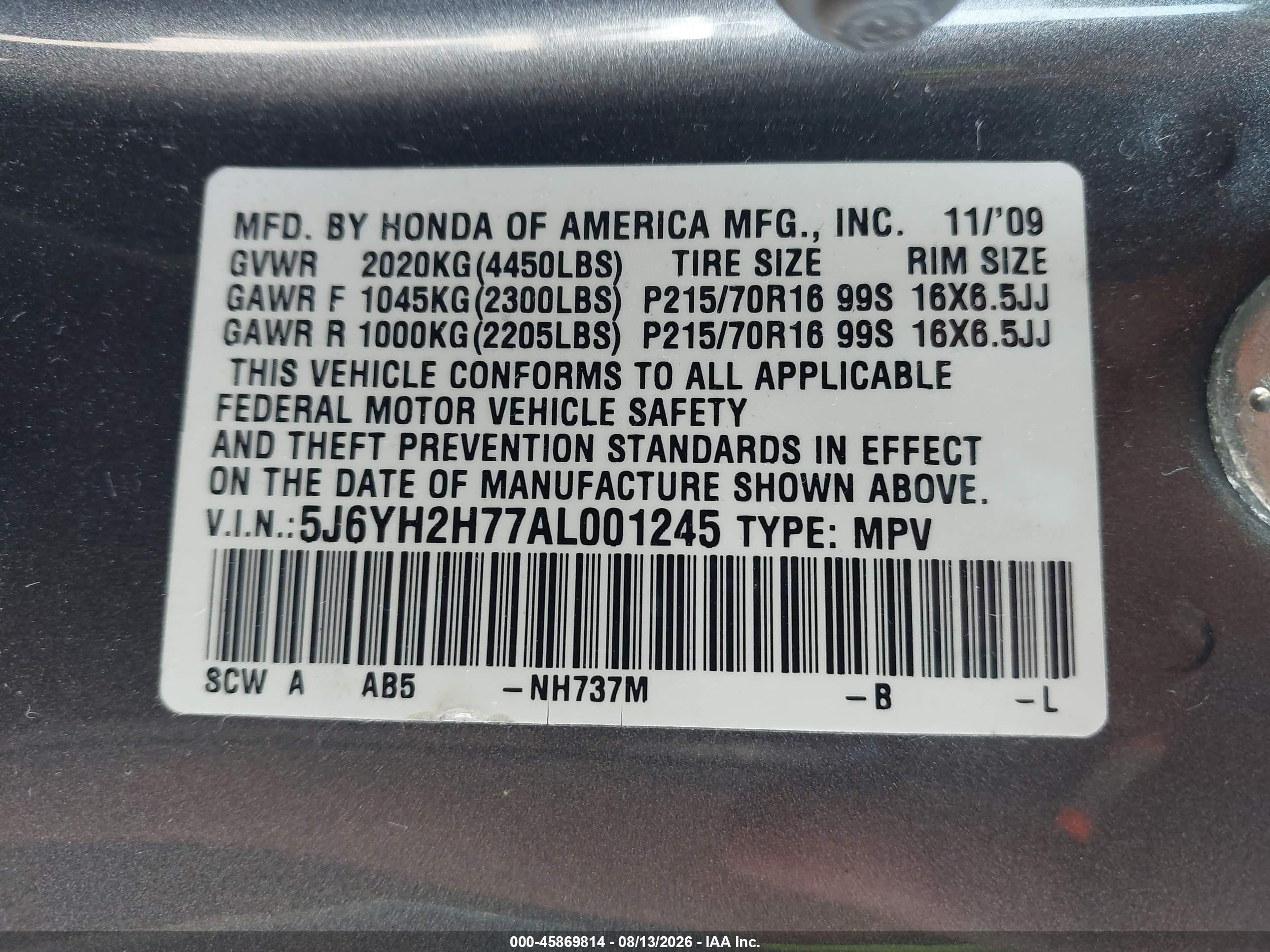 2010 Honda Element Ex Gray vin: 5J6YH2H77AL001245