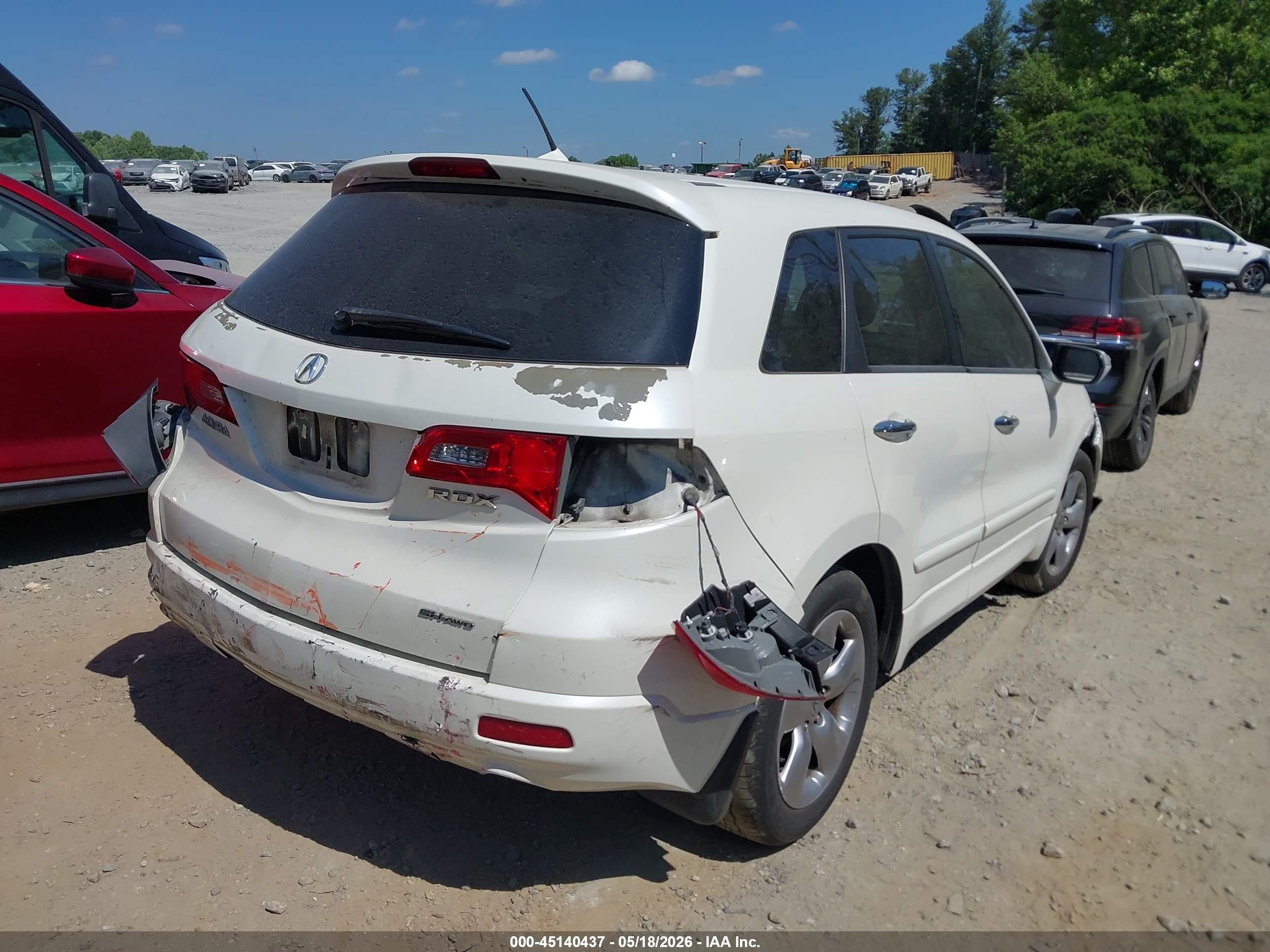 2008 Acura Rdx White vin: 5J8TB18288A001908