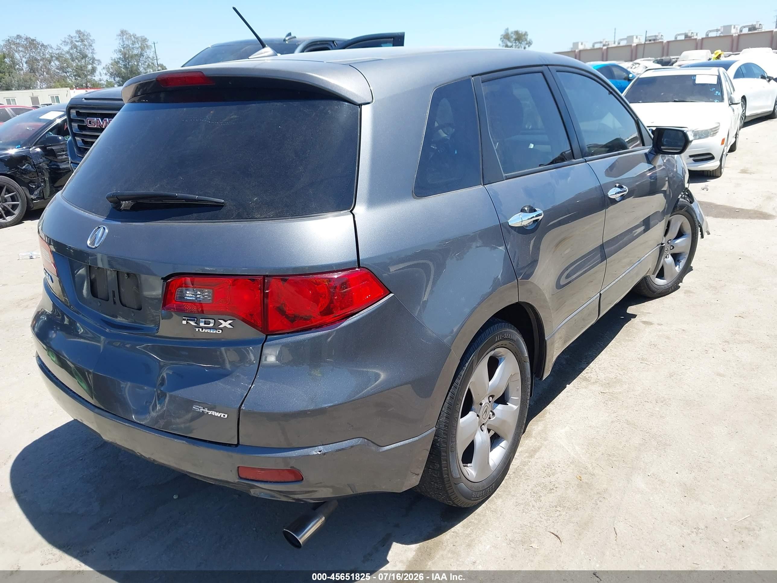 2008 Acura Rdx   Gray vin: 5J8TB18518A001050