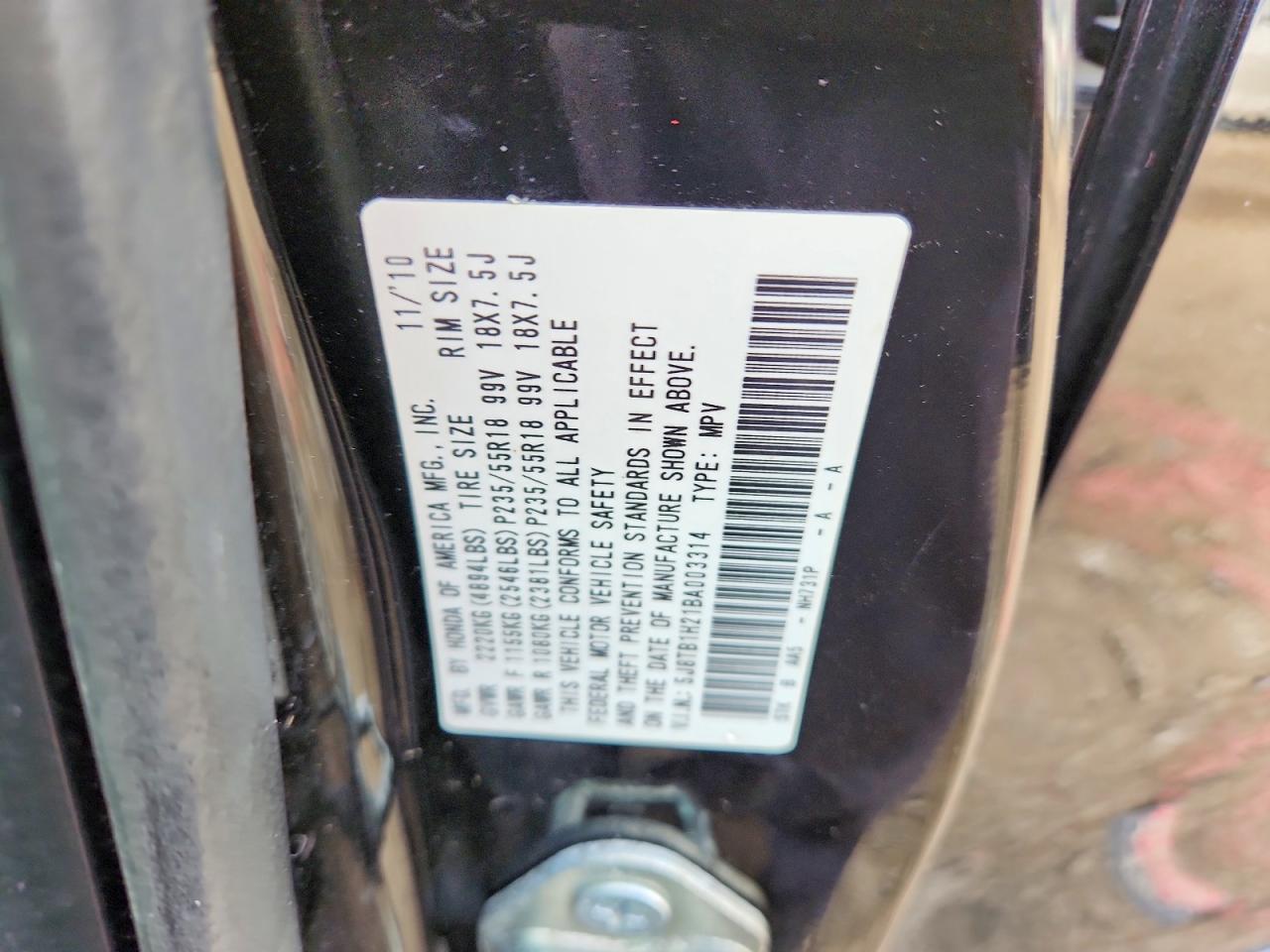 2011 Acura Rdx Black vin: 5J8TB1H21BA003314