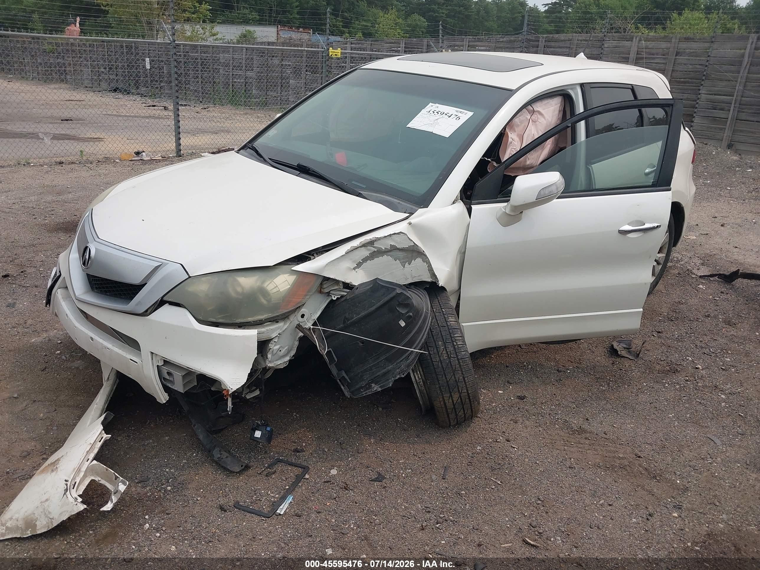 2010 Acura Rdx   White vin: 5J8TB1H50AA006715
