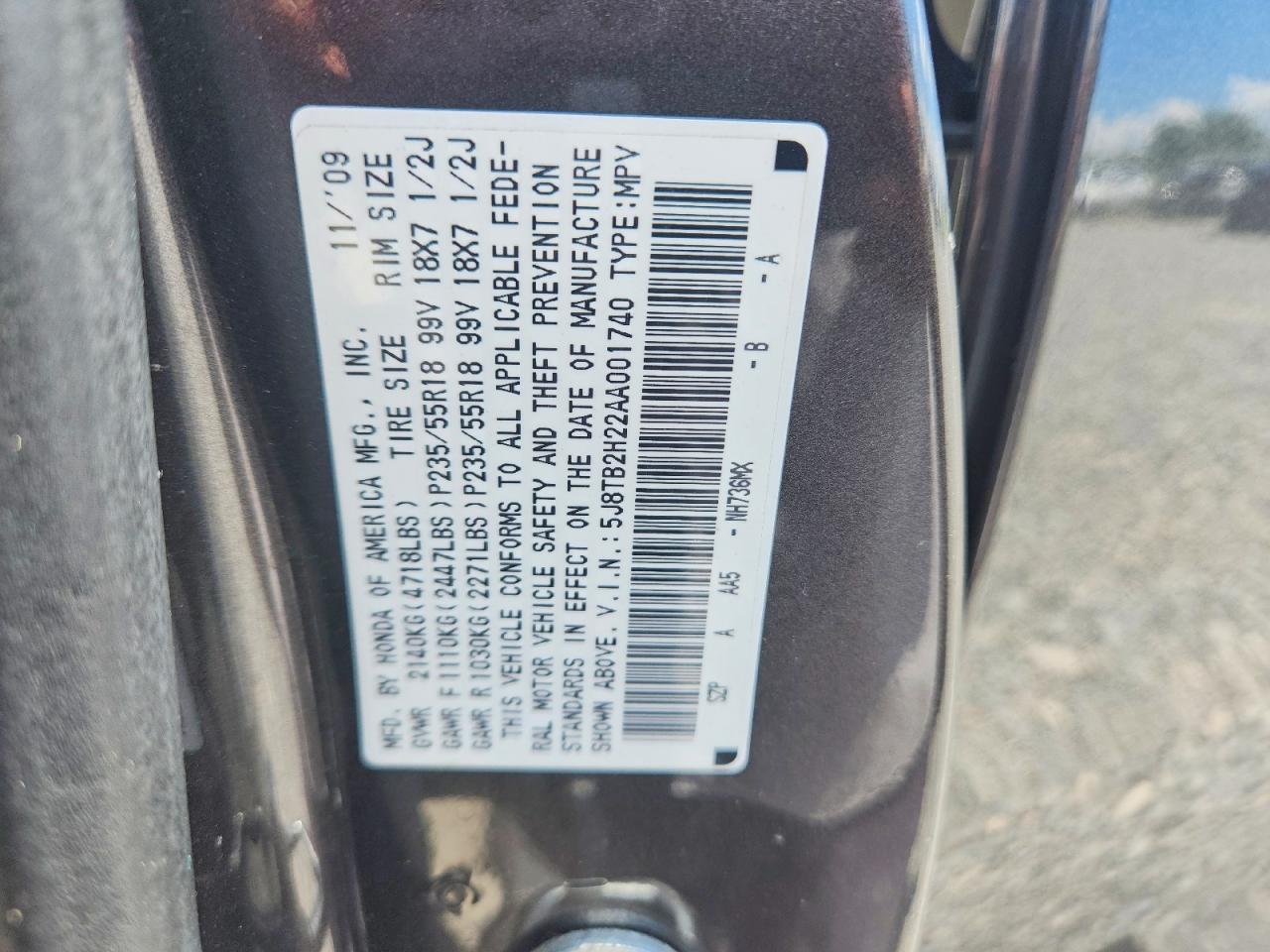 2010 Acura Rdx Black vin: 5J8TB2H22AA001740