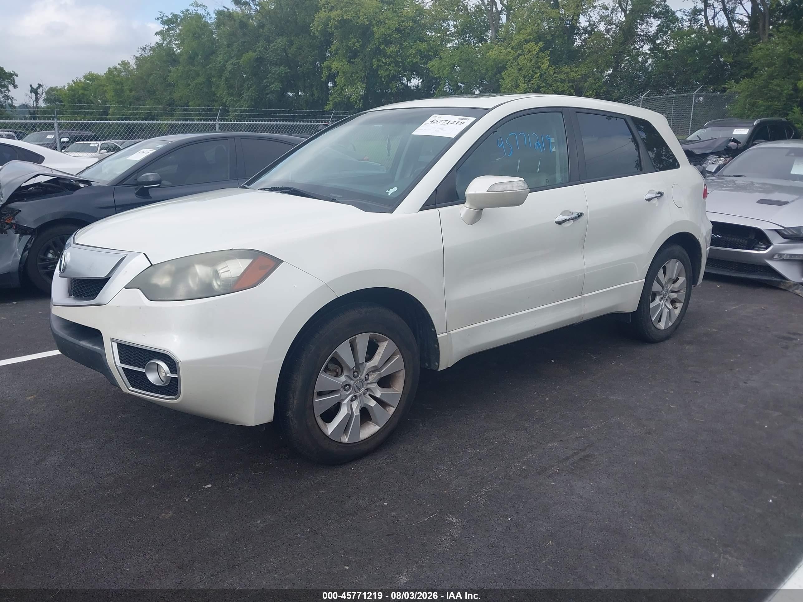 2010 Acura Rdx   White vin: 5J8TB2H24AA004302
