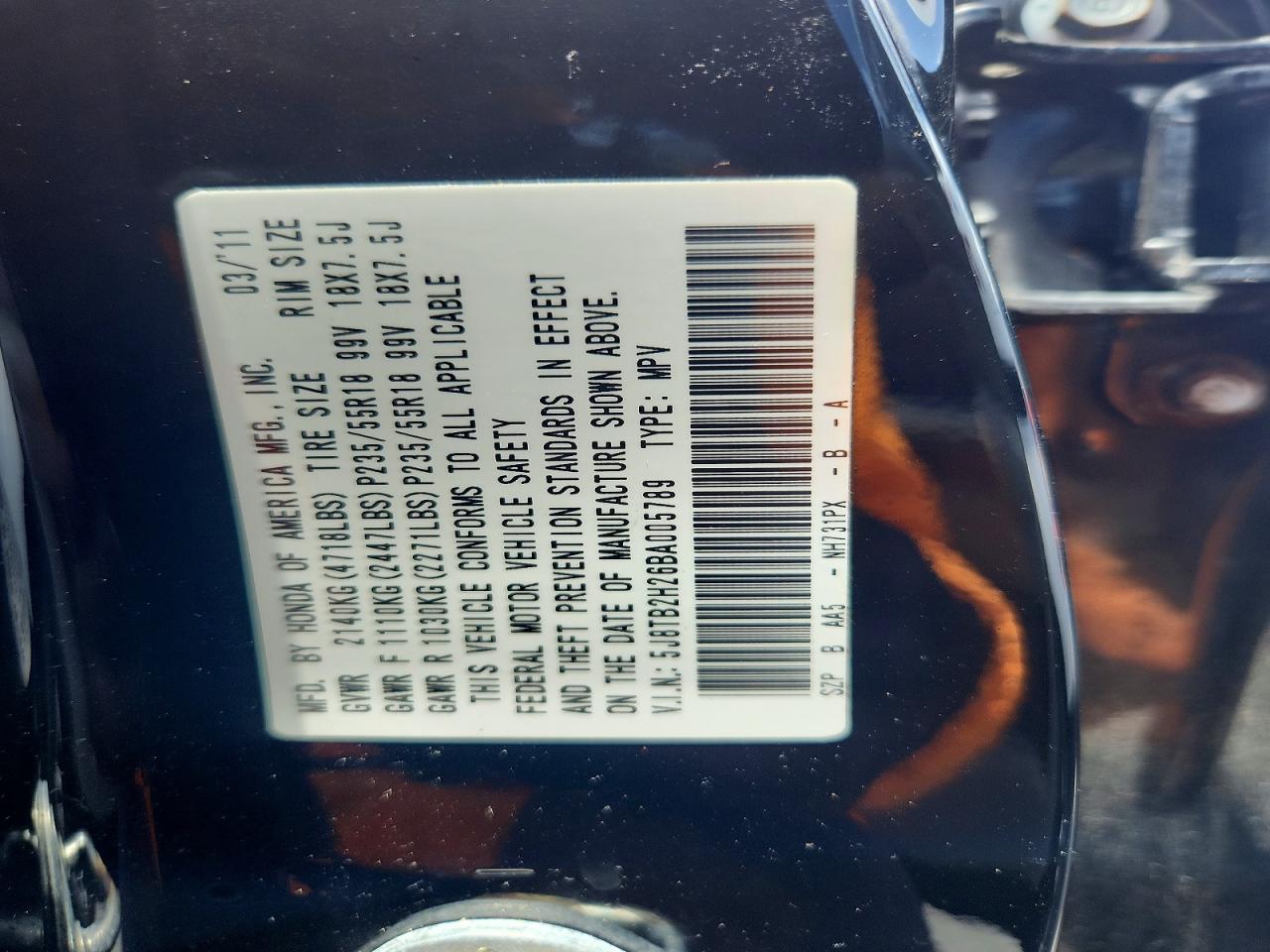 2011 Acura Rdx Black vin: 5J8TB2H26BA005789