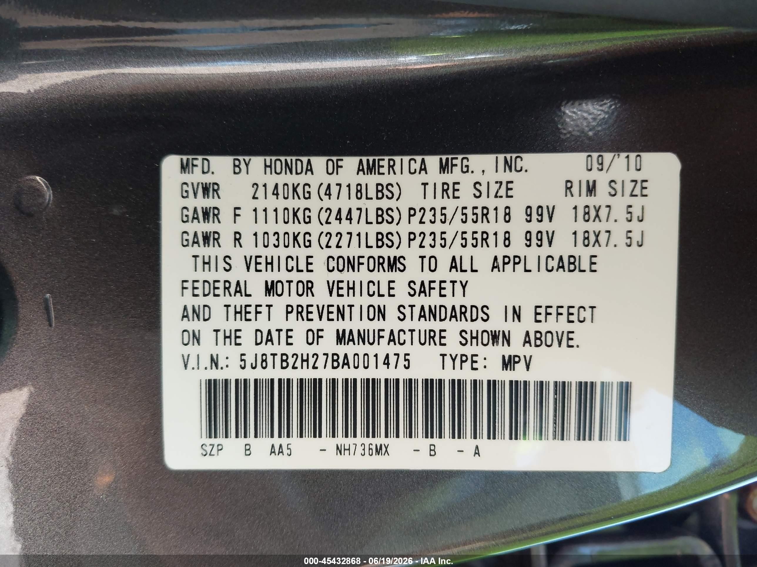 2011 Acura Rdx   Gray vin: 5J8TB2H27BA001475
