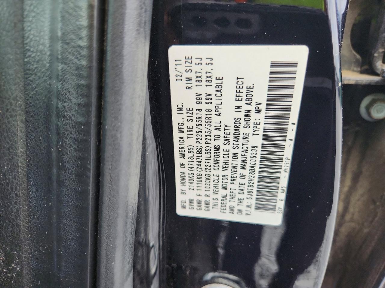 2011 Acura Rdx Black vin: 5J8TB2H28BA005339