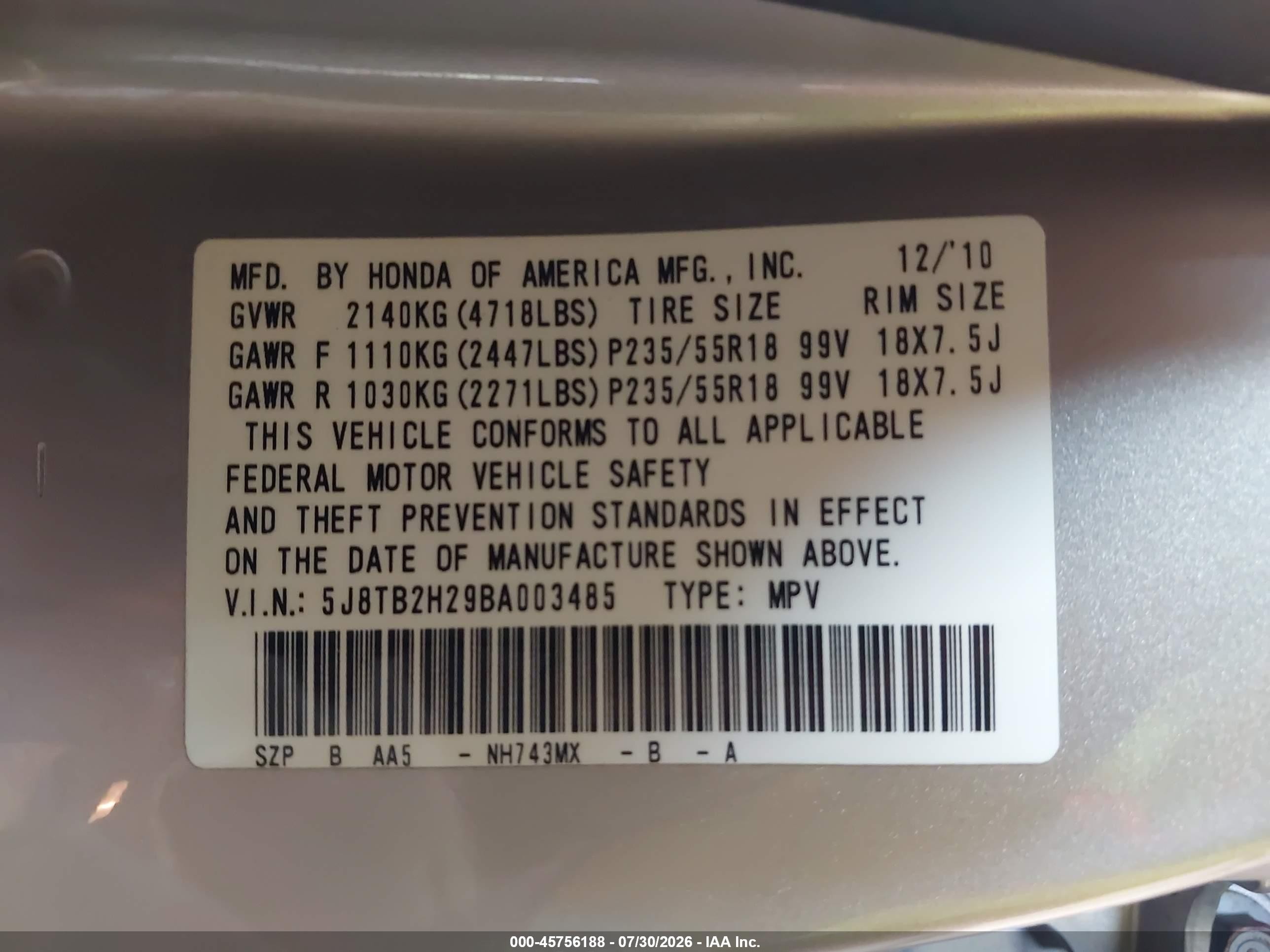 2011 Acura Rdx   Gray vin: 5J8TB2H29BA003485