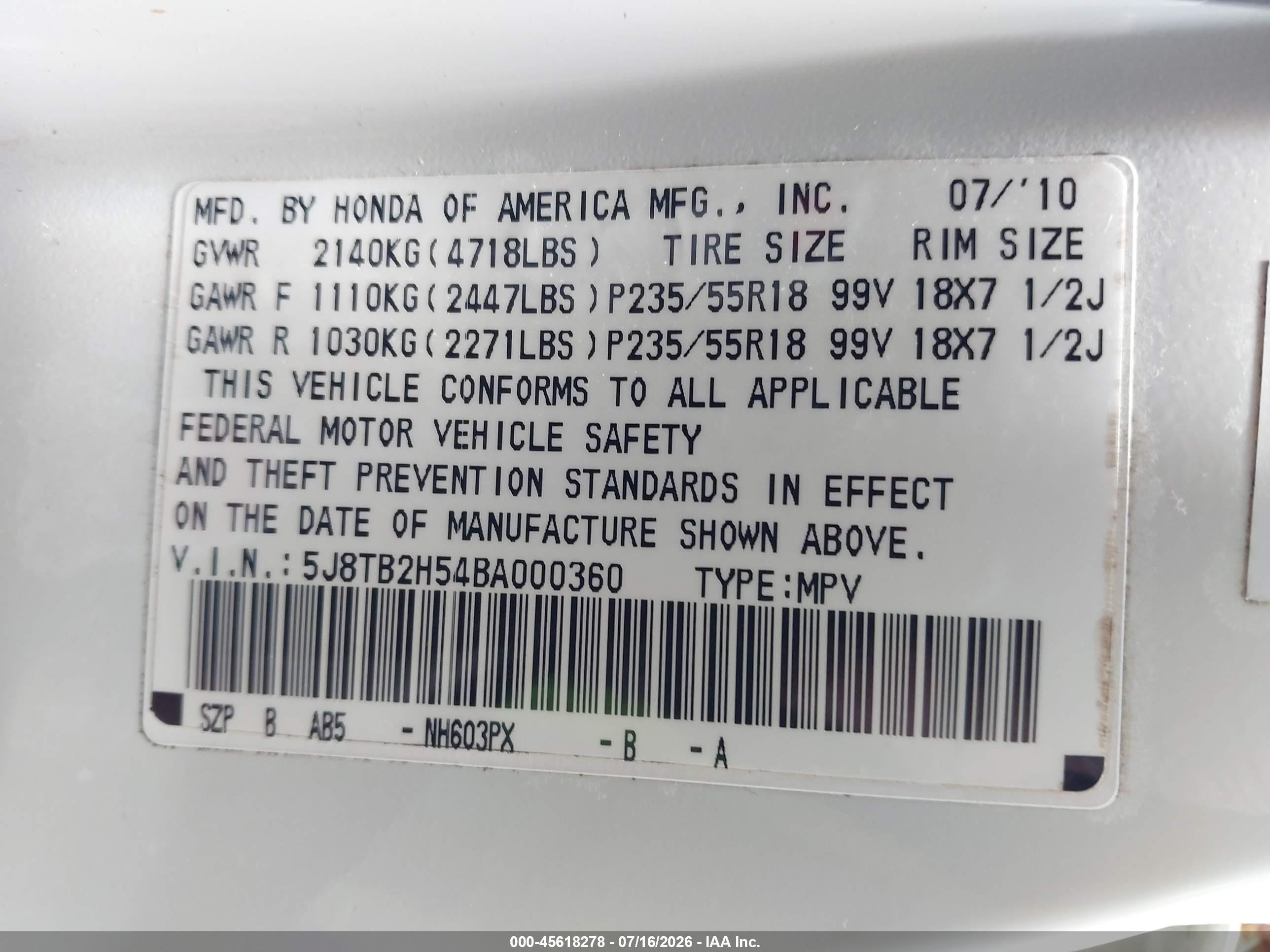 2011 Acura Rdx   White vin: 5J8TB2H54BA000360