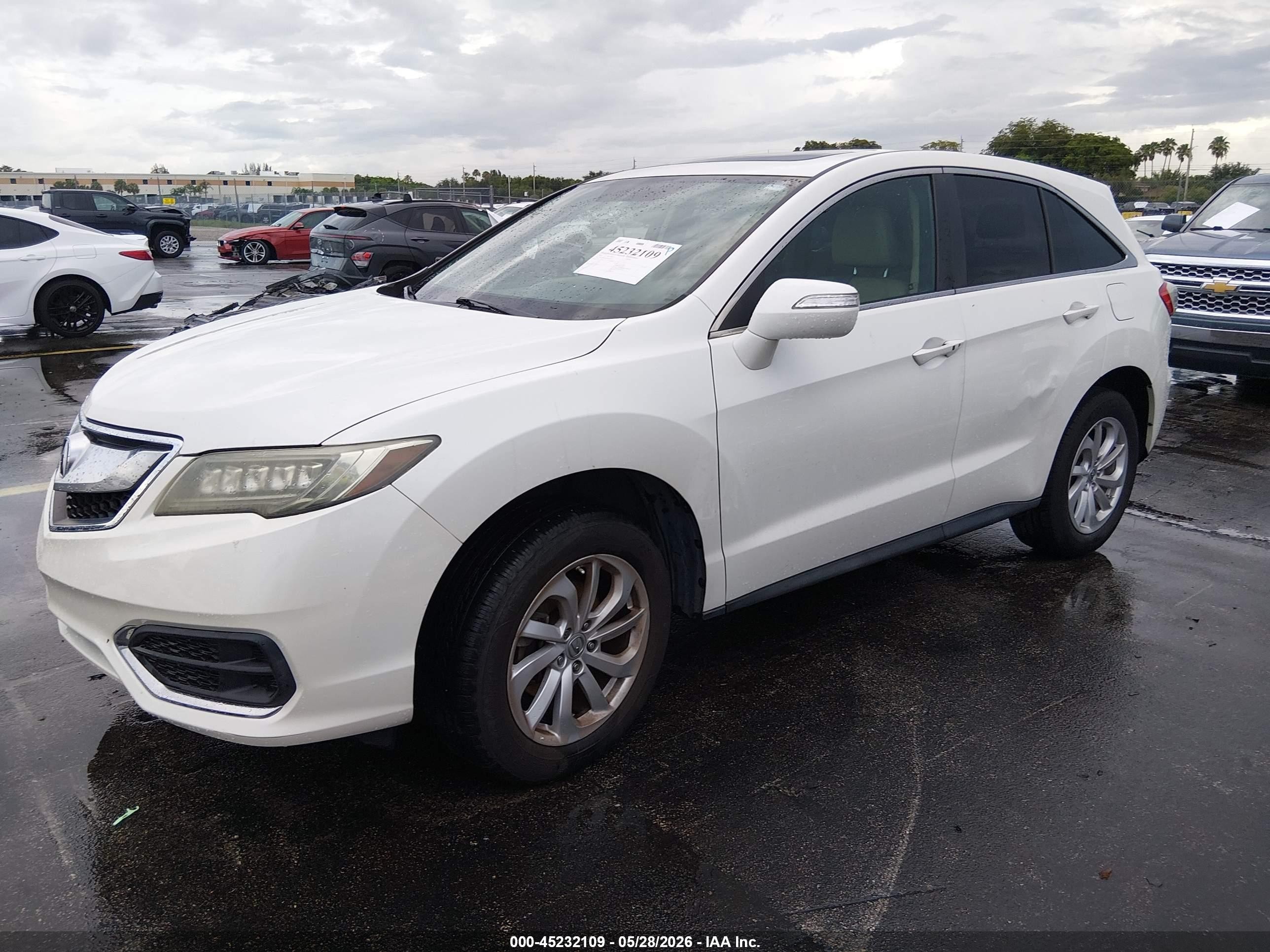 2016 Acura Rdx Acurawatch Plus Pkg Белый vin: 5J8TB3H30GL005295