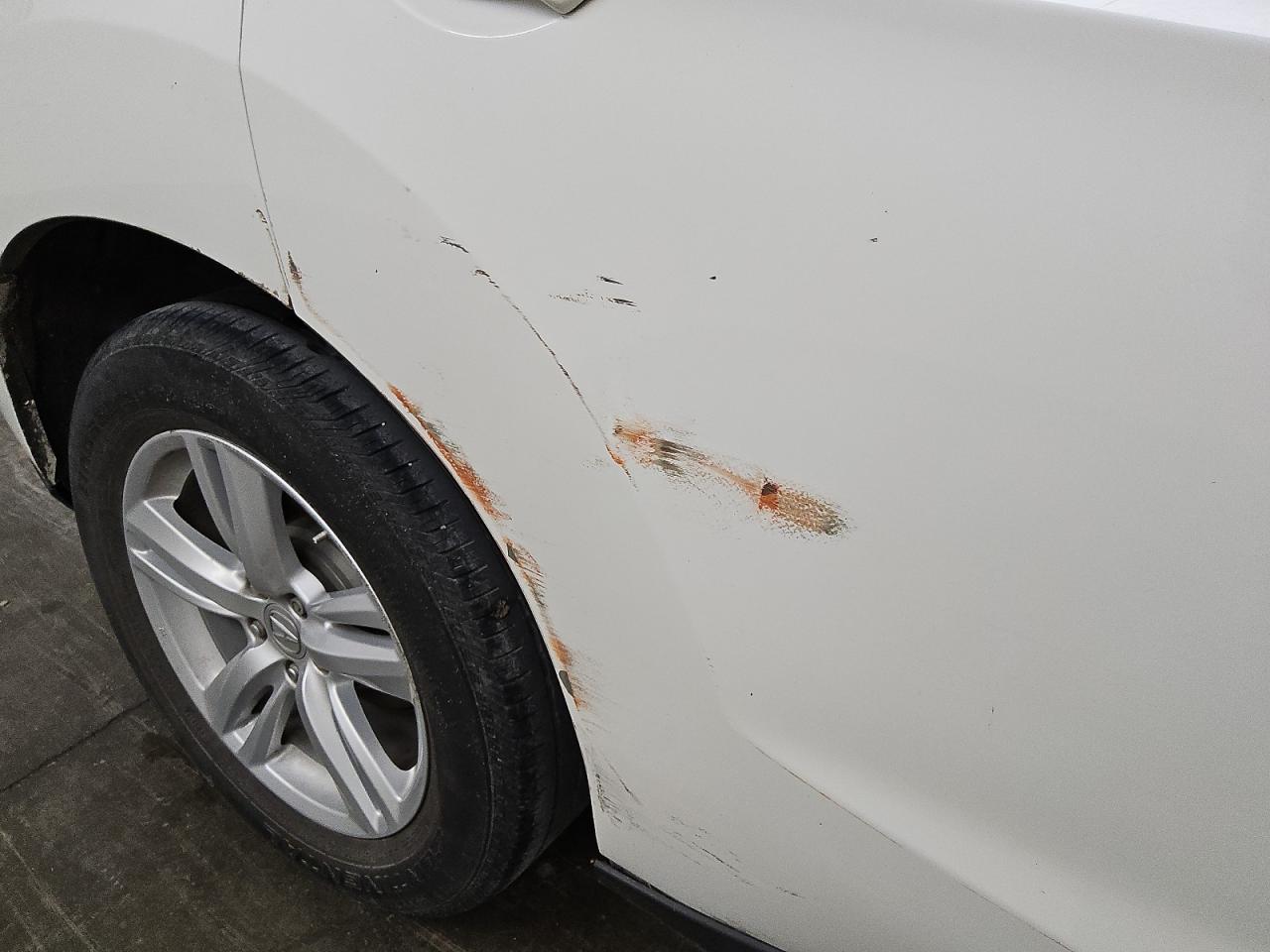 2015 Acura Rdx White vin: 5J8TB3H31FL015106 Damage: Right Rear Door, Dent(S) W/ Paint Dmg, > 12 Inches