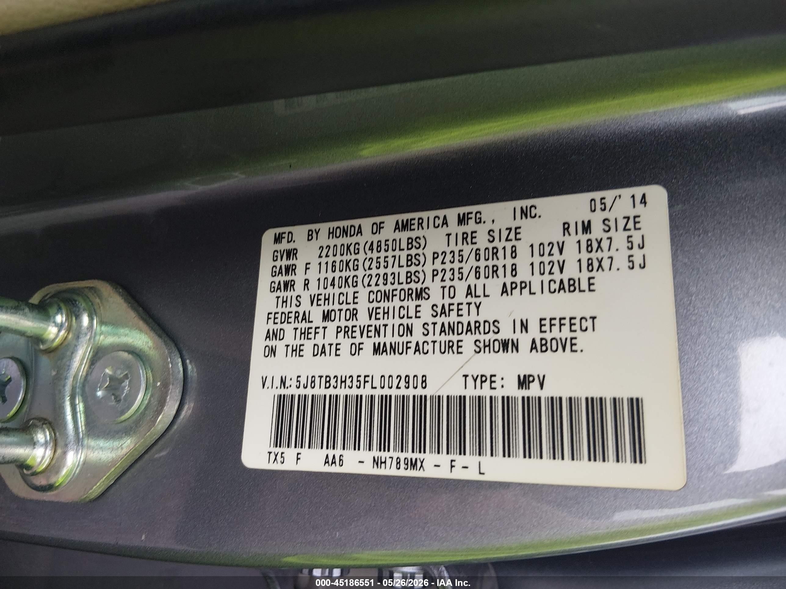 2015 Acura Rdx   Gray vin: 5J8TB3H35FL002908