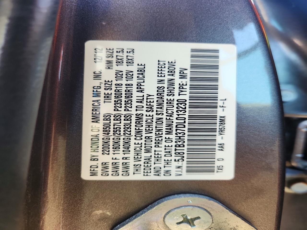 2013 Acura Rdx Brown vin: 5J8TB3H37DL013230