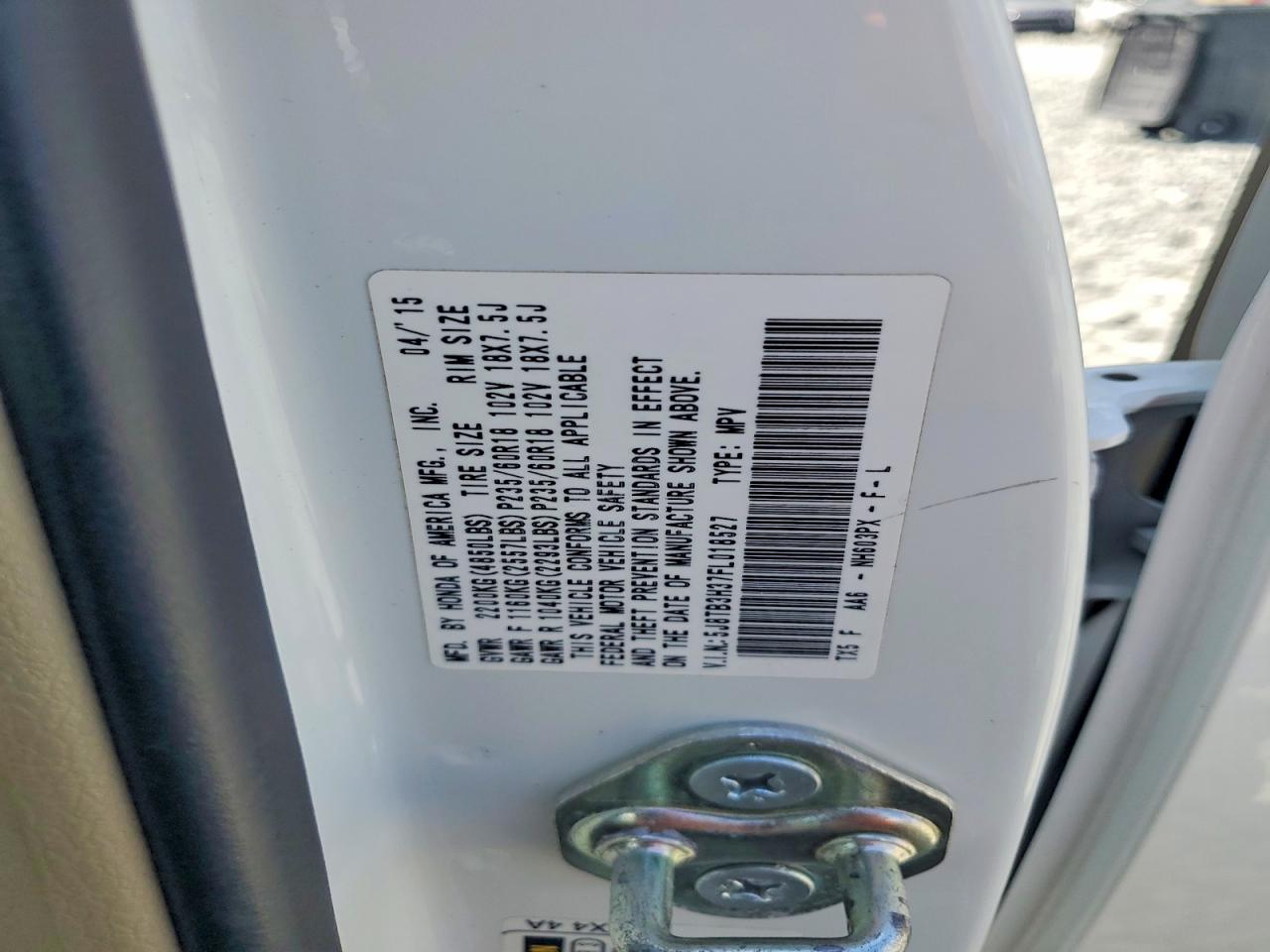 2015 Acura Rdx White vin: 5J8TB3H37FL018527