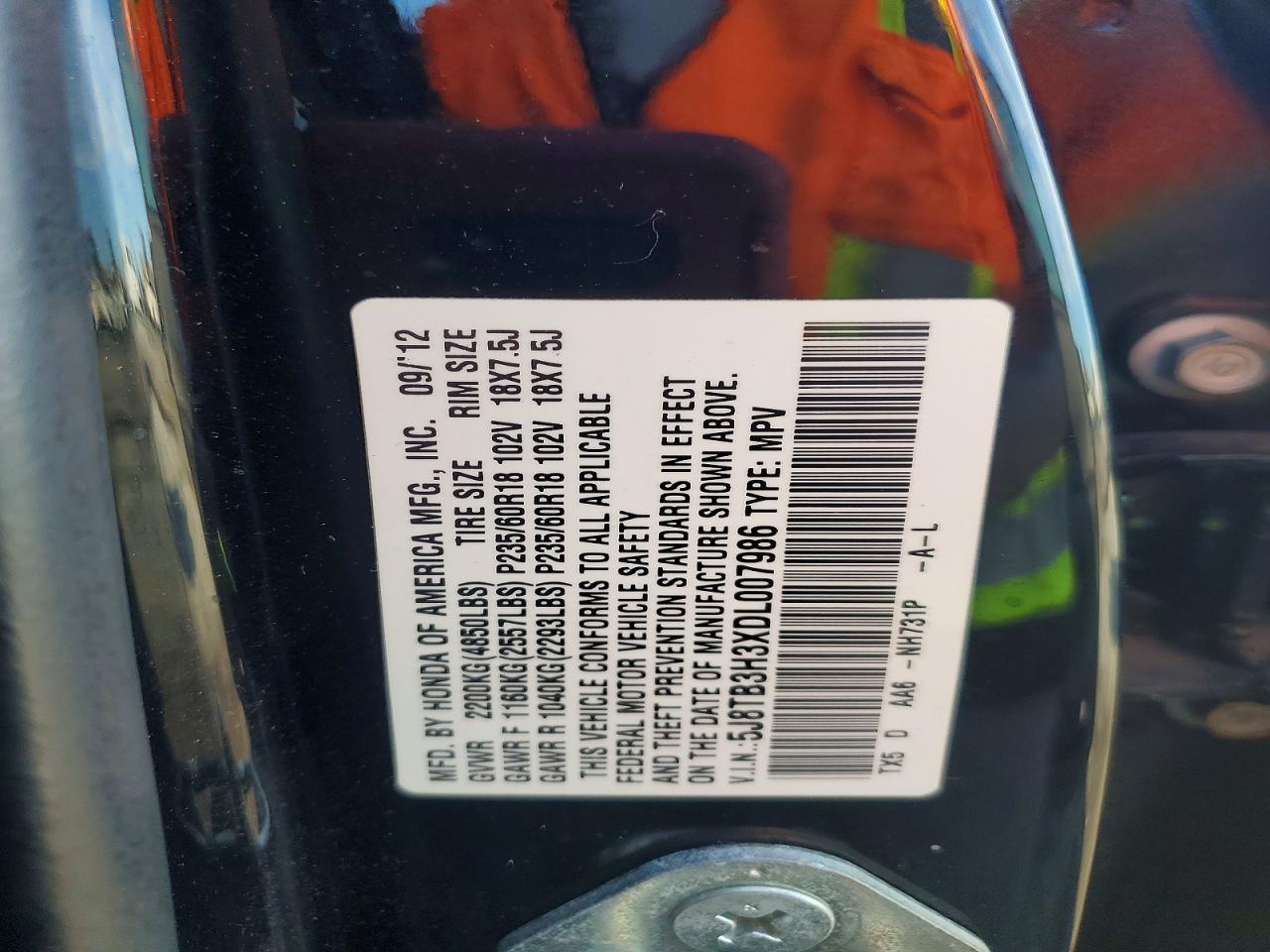 2013 Acura Rdx Черный vin: 5J8TB3H3XDL007986
