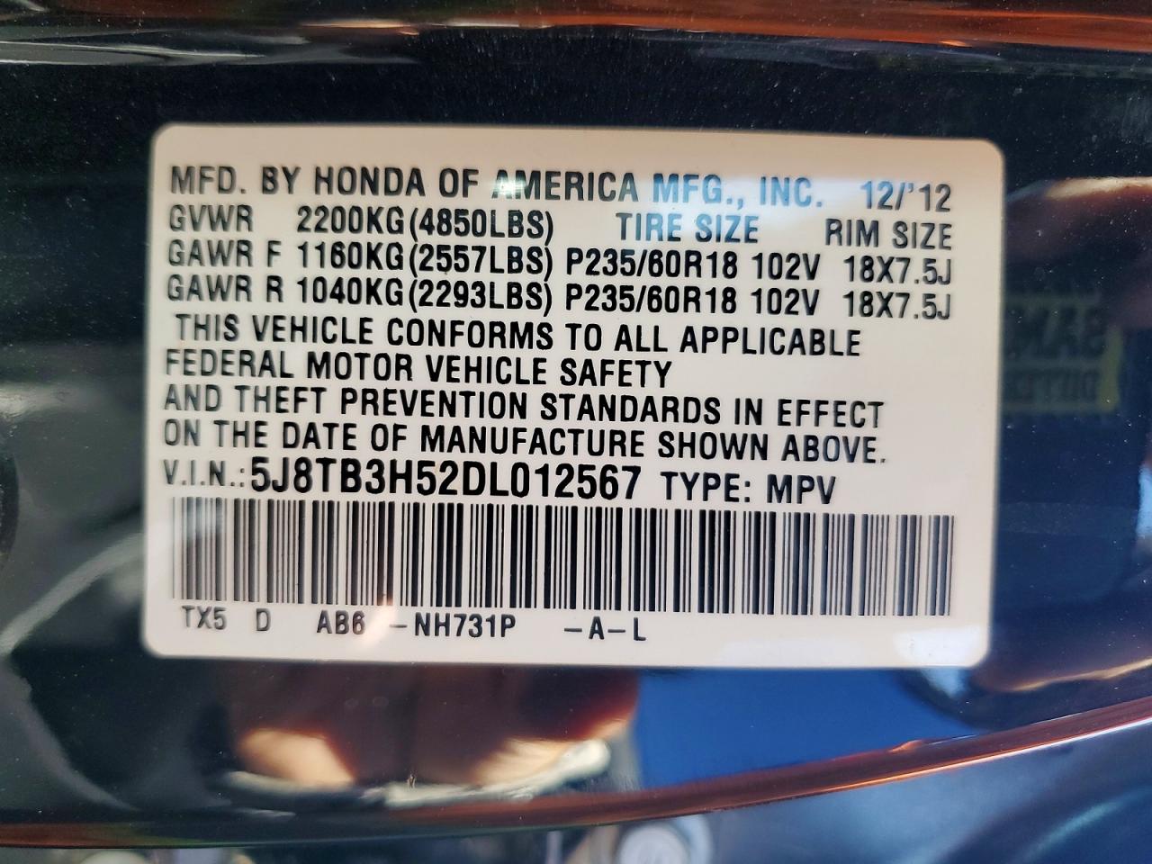 2013 Acura Rdx Technology Black vin: 5J8TB3H52DL012567