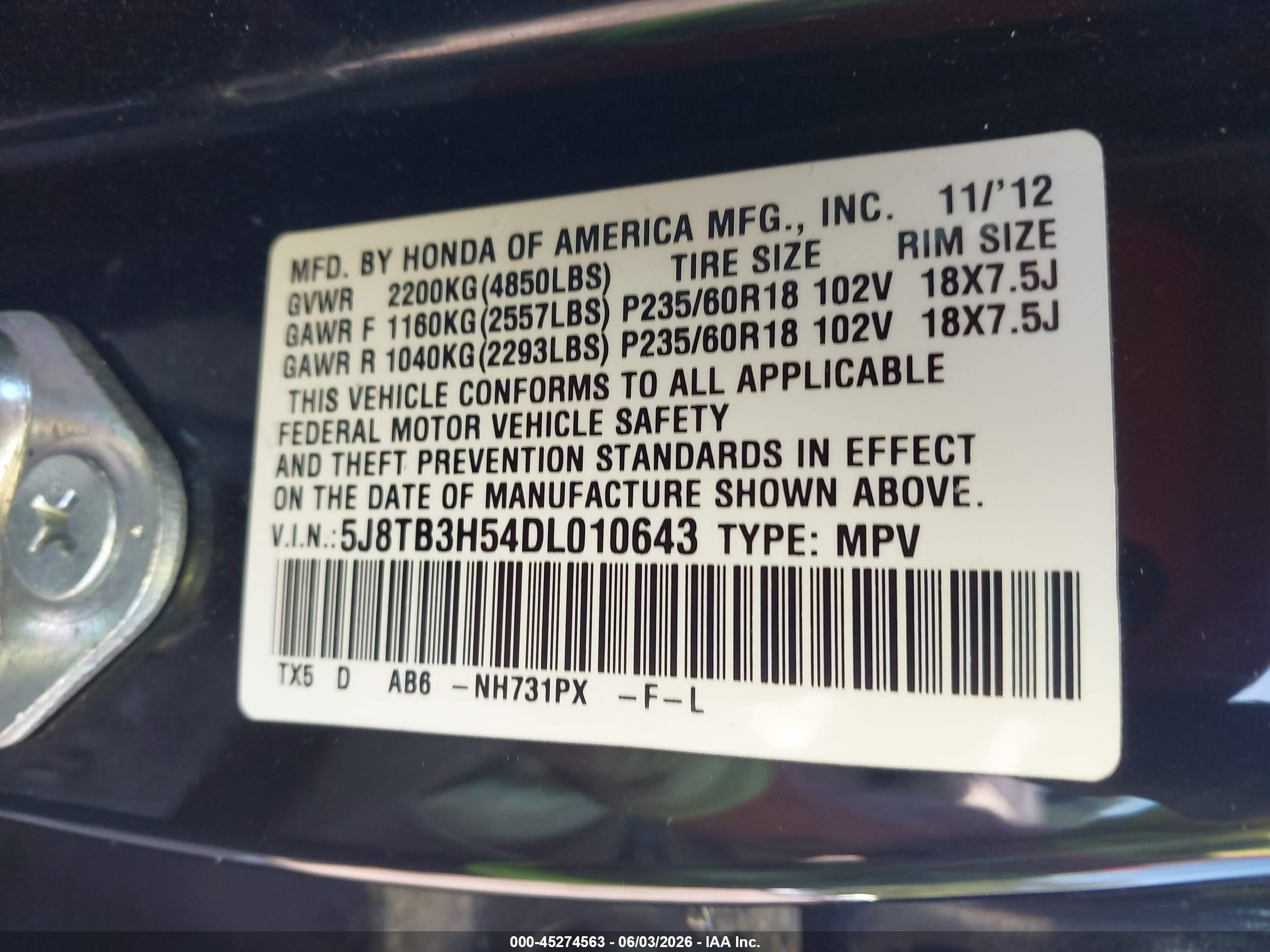 2013 Acura Rdx   Black vin: 5J8TB3H54DL010643