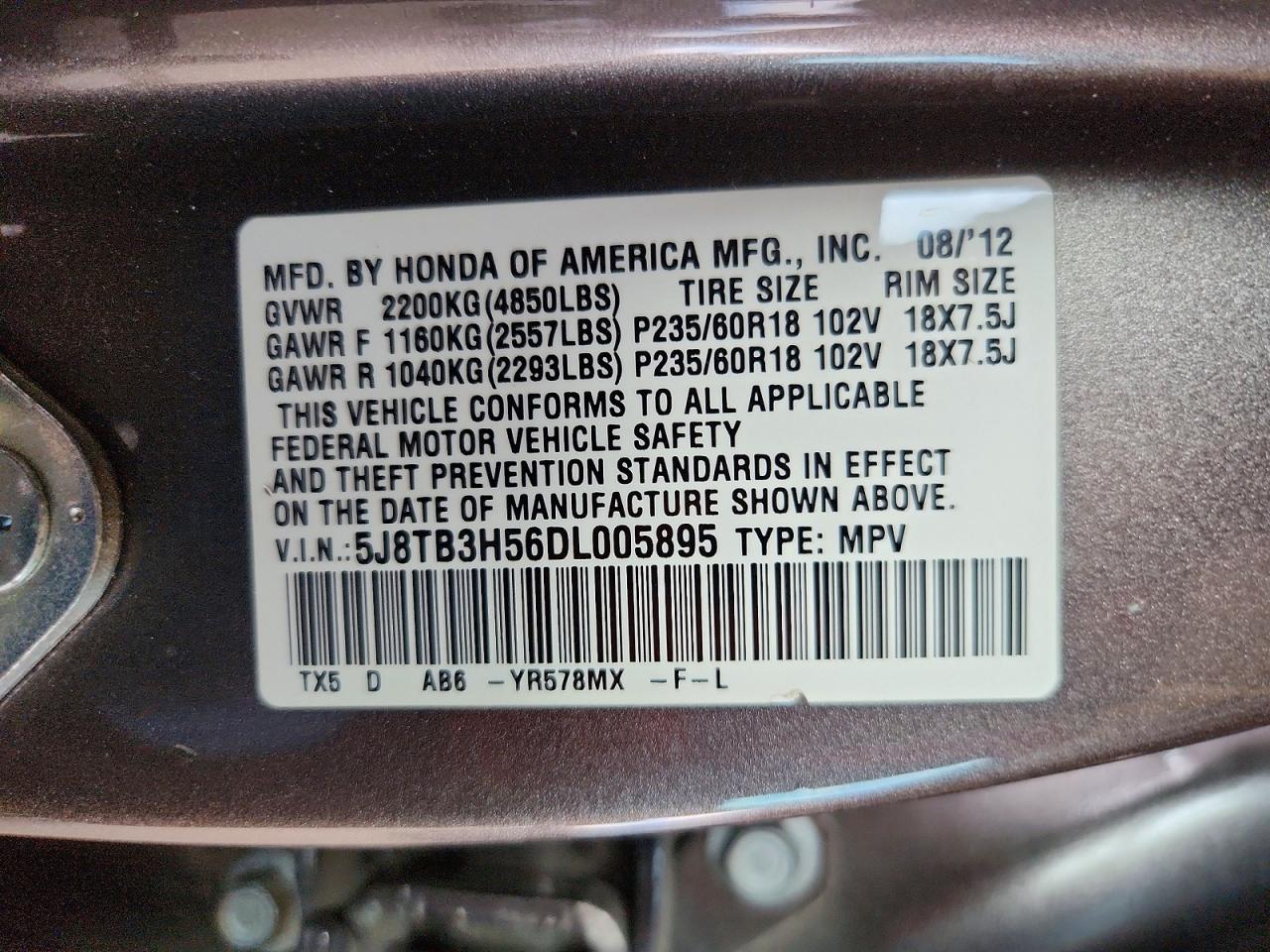 2013 Acura Rdx Technology Gray vin: 5J8TB3H56DL005895